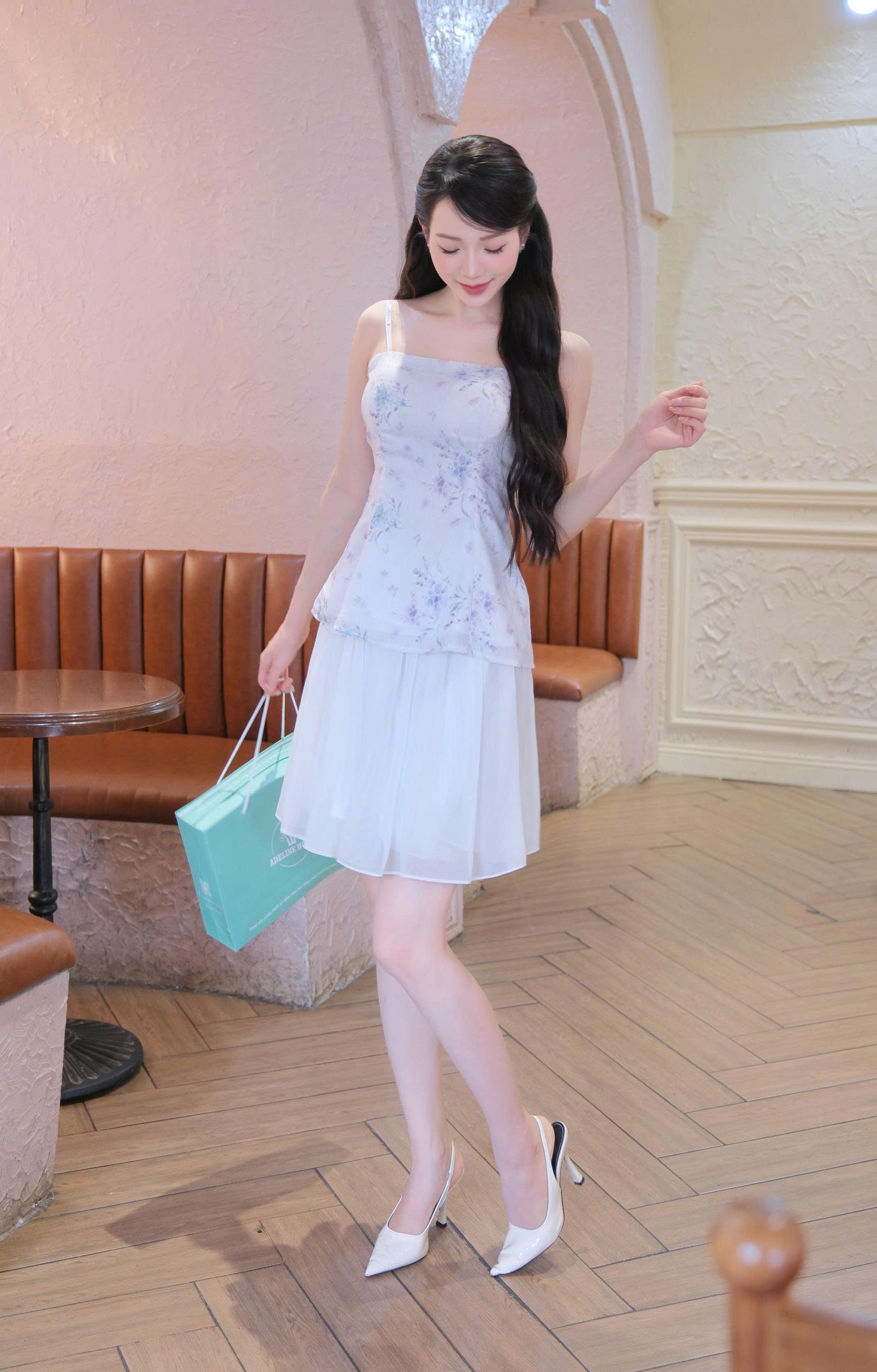 ADELINE HOUSE-Floral Mist Peplum  TK131