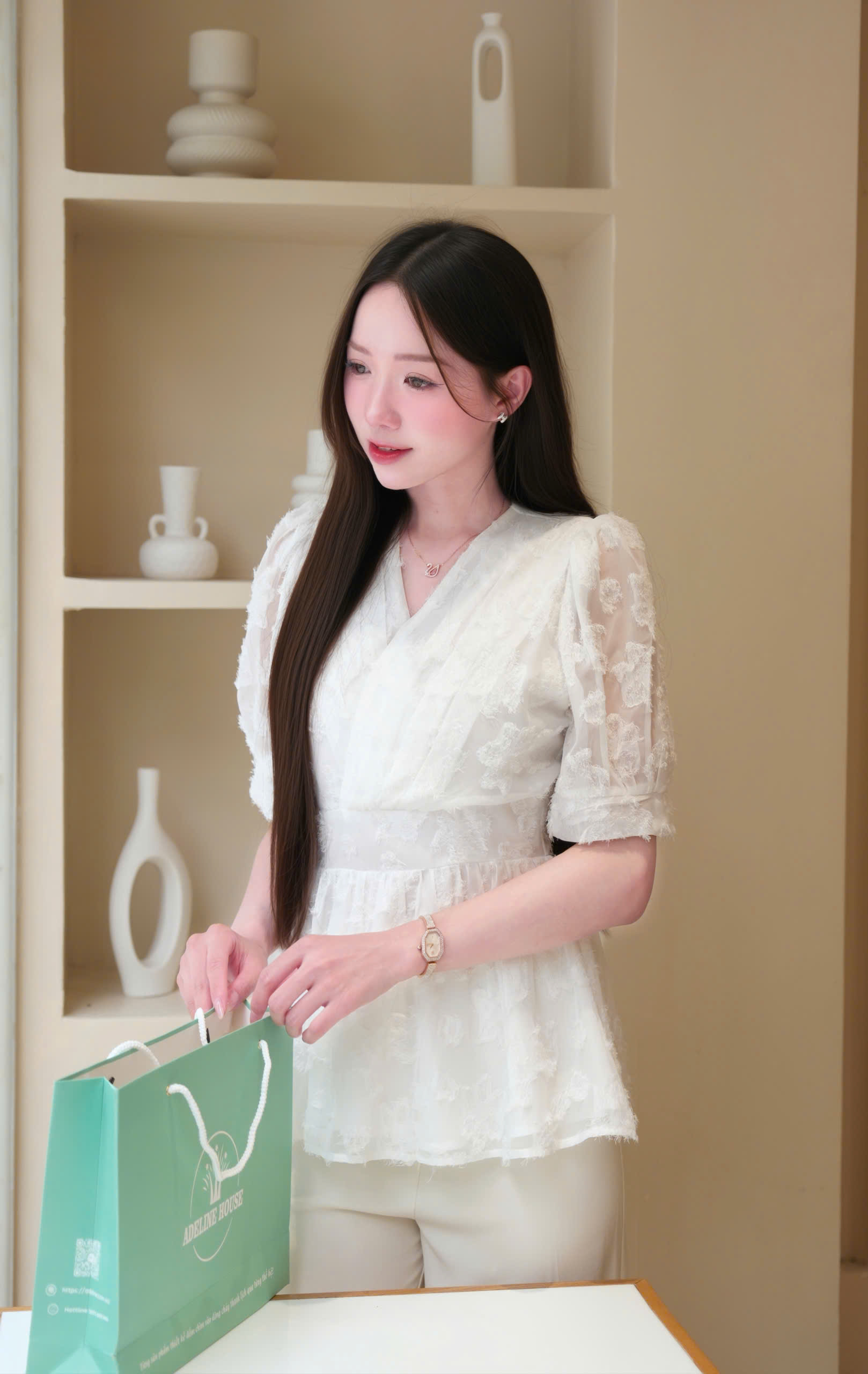 ADELINE HOUSE- SET ÁO + QUẦN SUÔNG THANH LỊCH/ SET ĐỒ CÔNG SỞ TK182.2 SIZE XS S M L XL 2XL 3XL 4XL