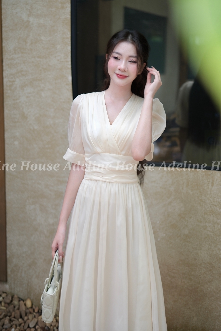 ADELINE HOUSE- Đầm Voan Be Xinh Xinh Thanh Lịch Dáng Midi- TK39.2