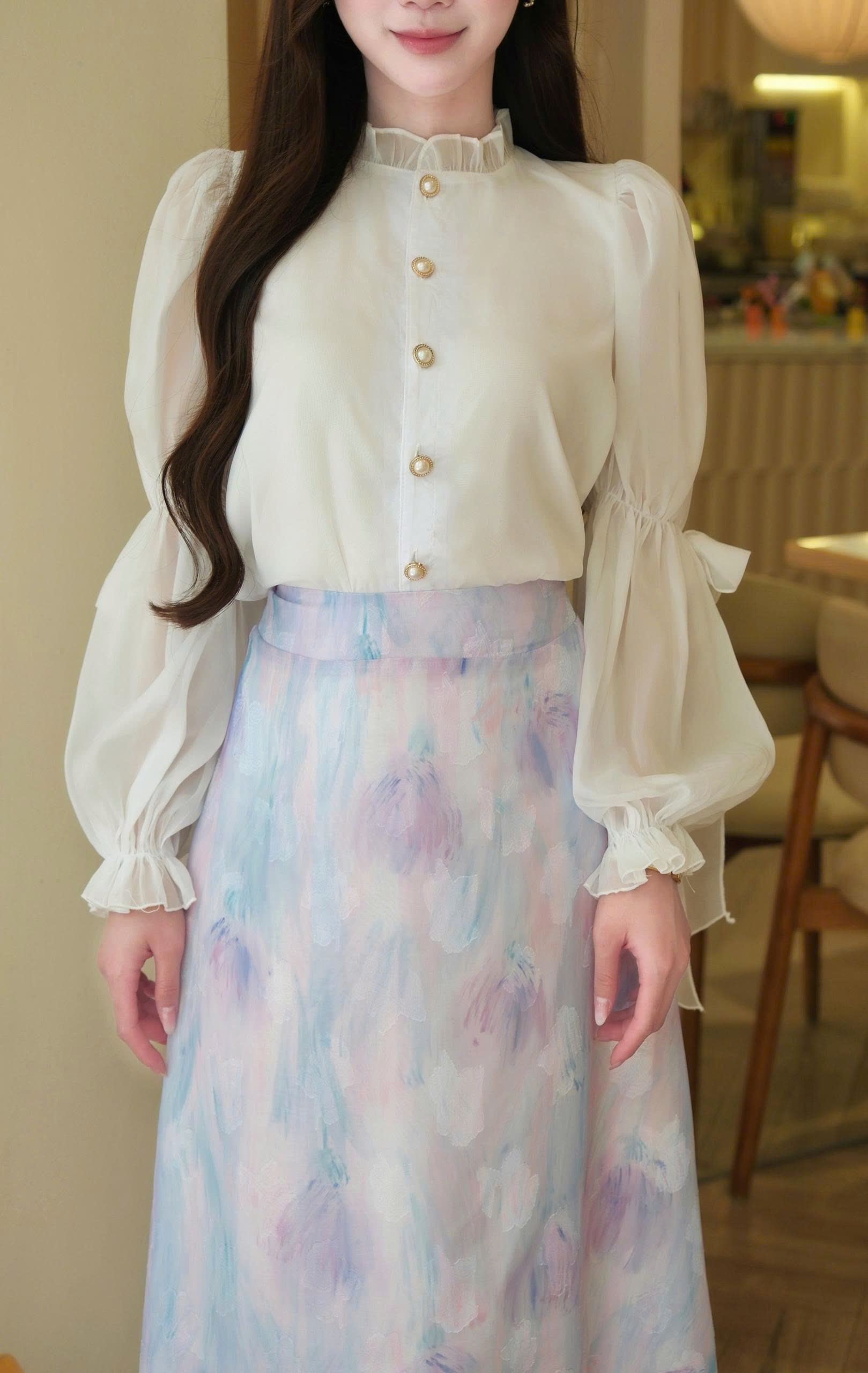 ADELINE HOUSE- SET VÁY CÔNG SỞ PASTEL XANH – NÀNG THƠ NHẸ NHÀNG- TK170.1 +TK157.8