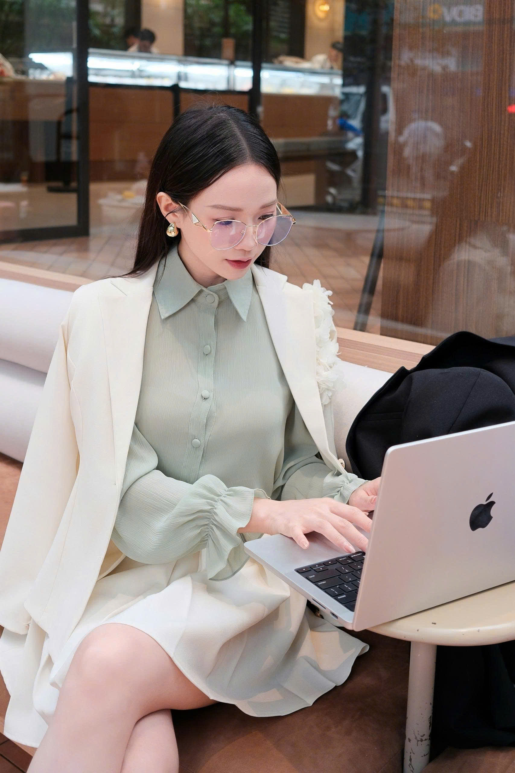 ADELINE HOUSE-✨ Set Áo Sơ Mi+ Chân Váy Xếp Ly Xinh Xắn- TK45.3 Xanh Mint