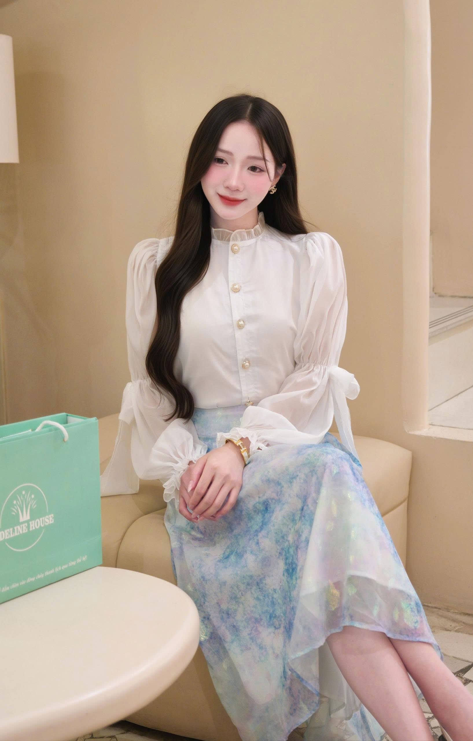 ADELINE HOUSE- SET VÁY CÔNG SỞ PASTEL XANH – NÀNG THƠ NHẸ NHÀNG- TK170.1 +TK157.9