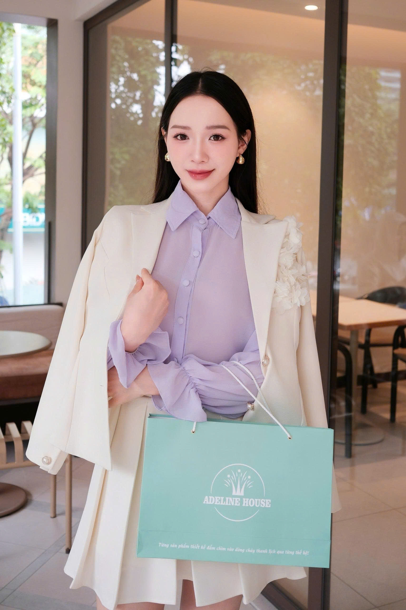 ADELINE HOUSE-✨ Set Áo Sơ Mi+ Chân Váy Xếp Ly Xinh Xắn- TK45.1 Tím +TK112