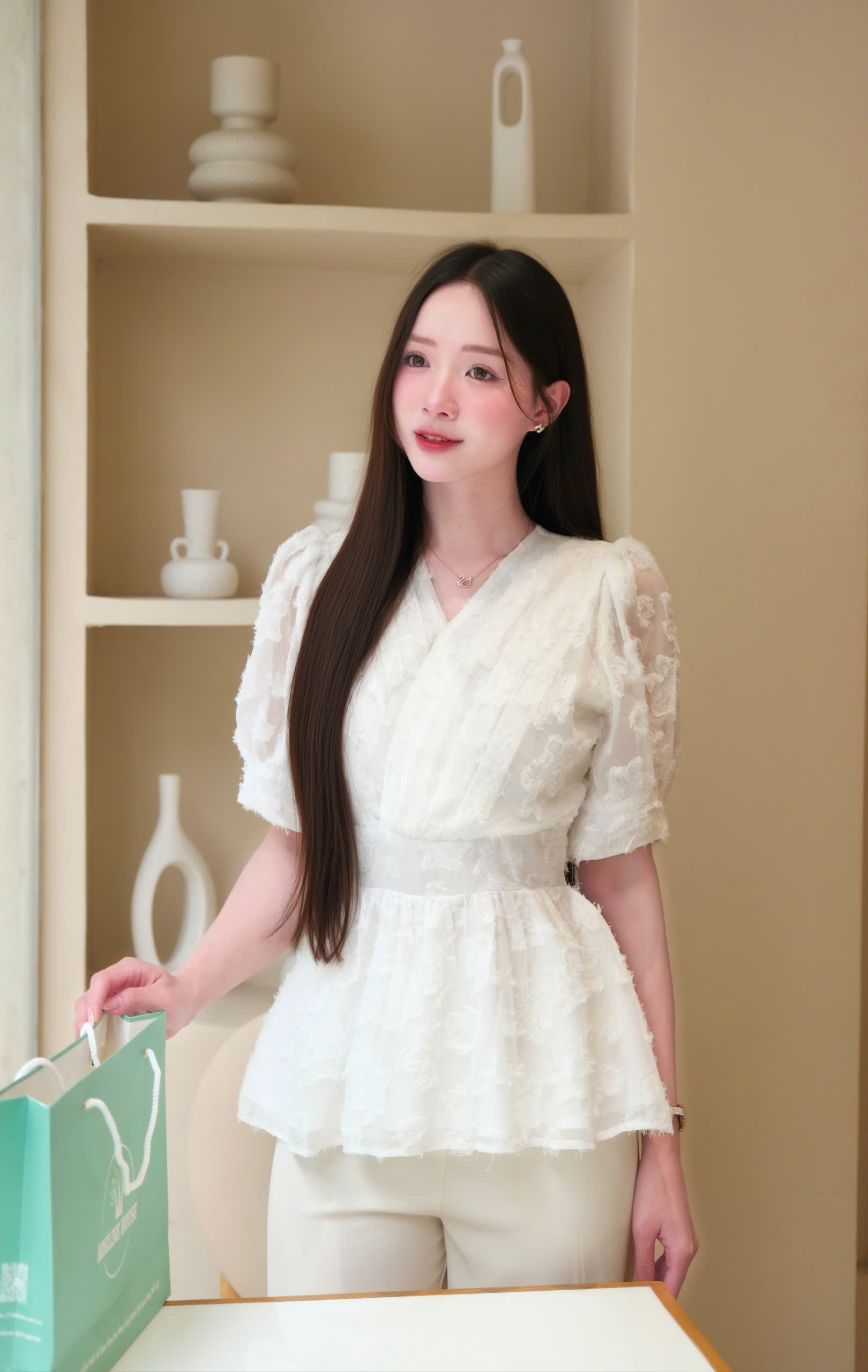 ADELINE HOUSE- SET ÁO + QUẦN SUÔNG THANH LỊCH/ SET ĐỒ CÔNG SỞ TK182.2 SIZE XS S M L XL 2XL 3XL 4XL