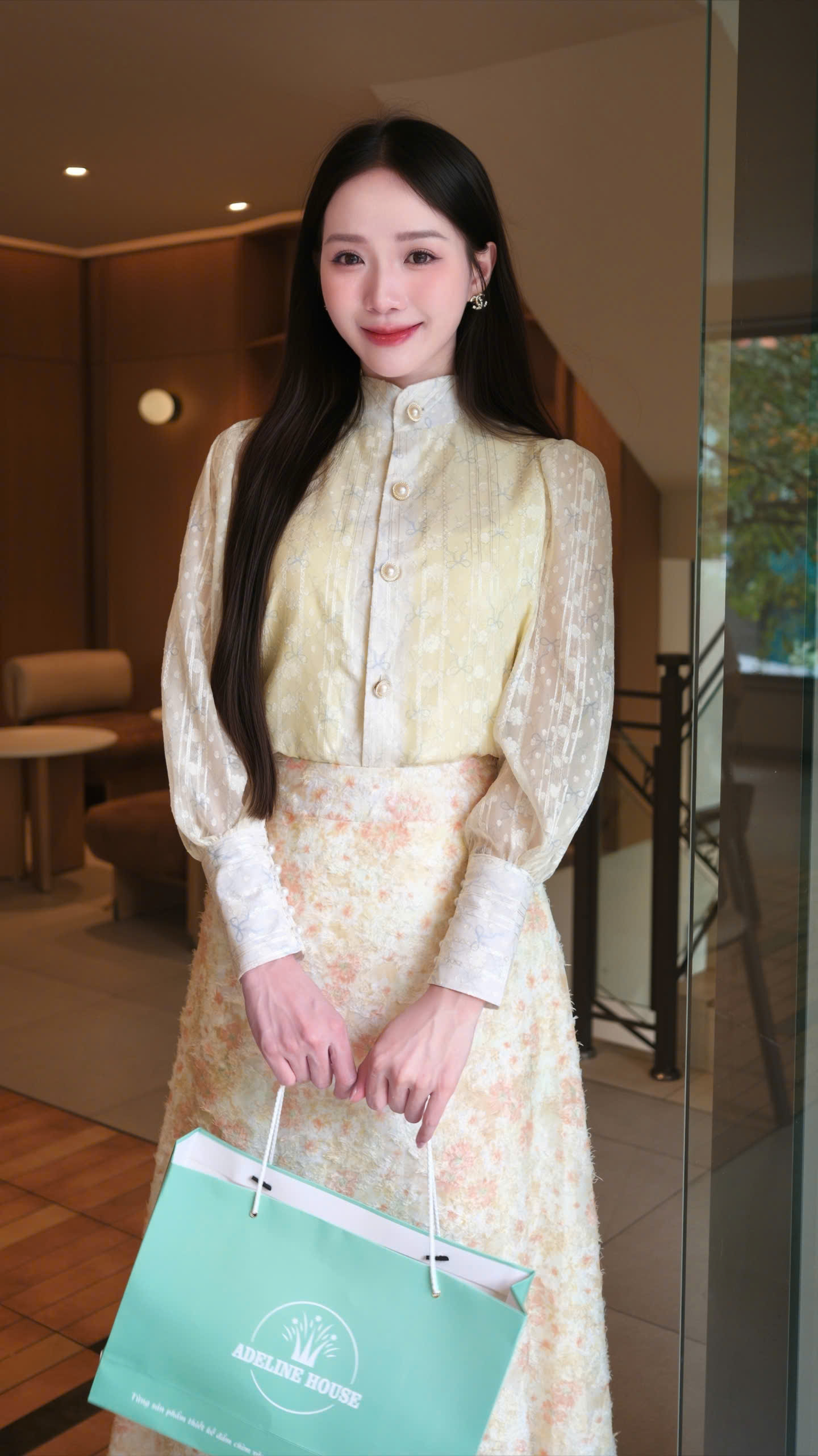 ADELINE HOUSE- SET ÁO VOAN HOA + CHÂN VÁY HOA NHẸ NHÀNG- TK162.1 SIZE XS S M L XL 2XL 3XL 4XL