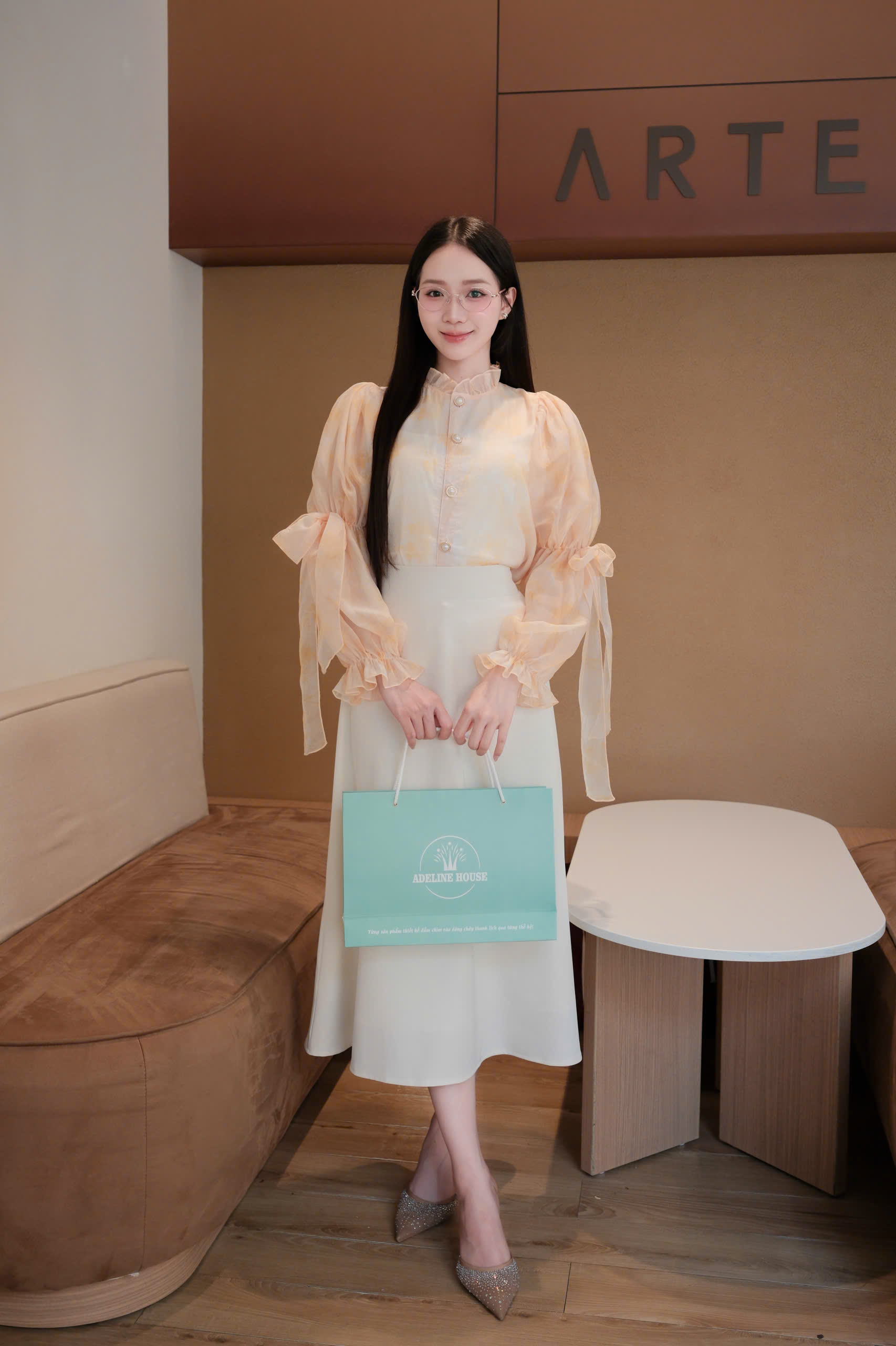 ADELINE HOUSE- SET VÁYTAY NƠ+ CHÂN VÁY THANH LỊCH- TK170.1 SIZE S M L XL 2XL 3XL 4XL