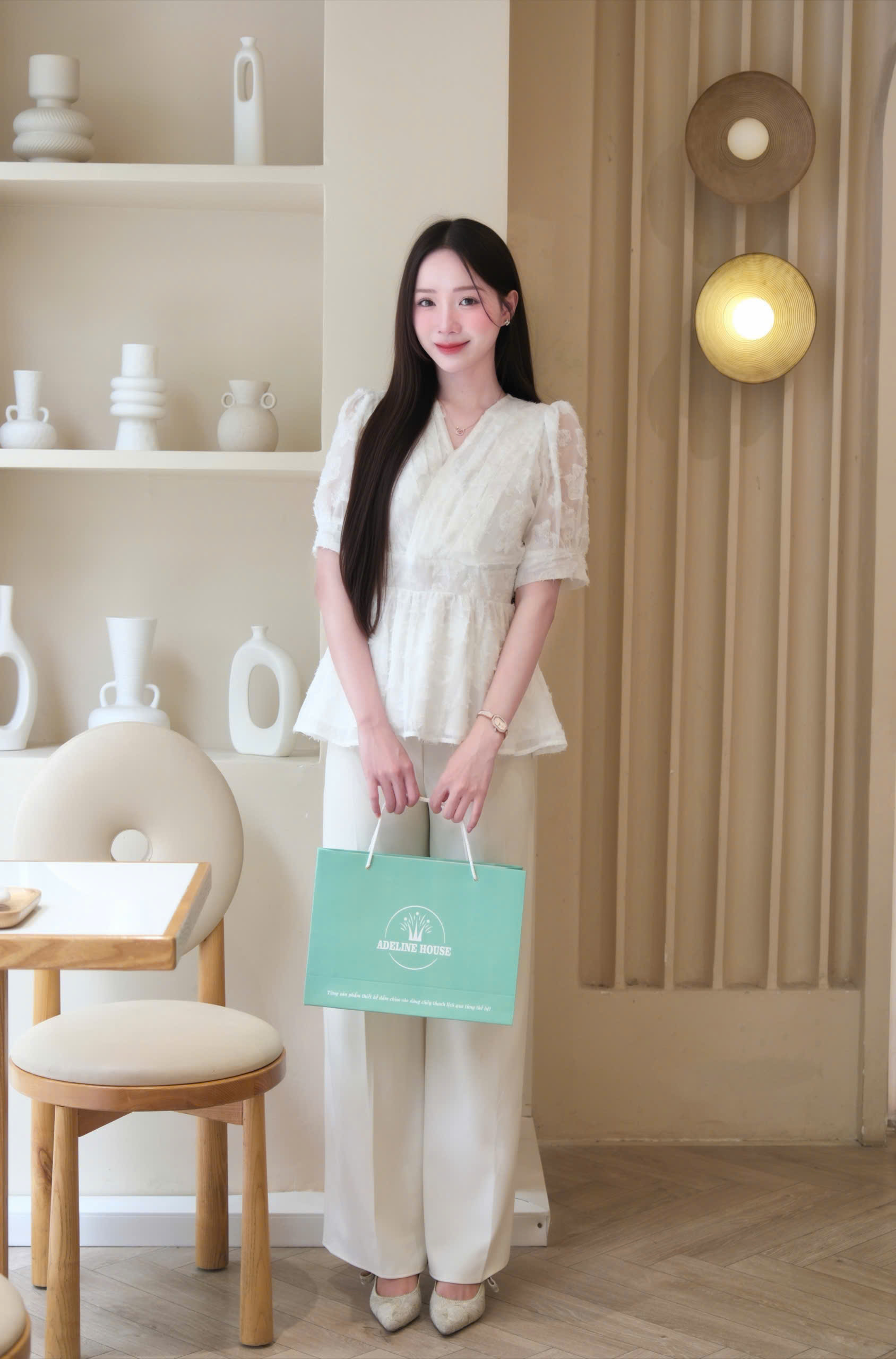 ADELINE HOUSE- SET ÁO + QUẦN SUÔNG THANH LỊCH/ SET ĐỒ CÔNG SỞ TK182.2 SIZE XS S M L XL 2XL 3XL 4XL