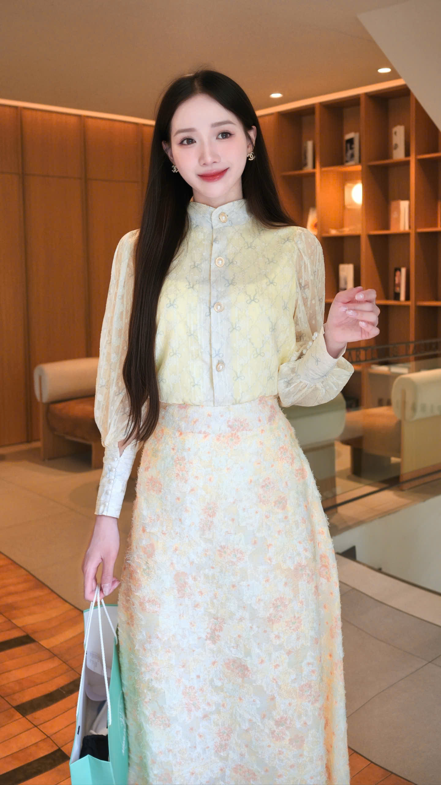 ADELINE HOUSE- SET ÁO VOAN HOA + CHÂN VÁY HOA NHẸ NHÀNG- TK162.1 SIZE XS S M L XL 2XL 3XL 4XL