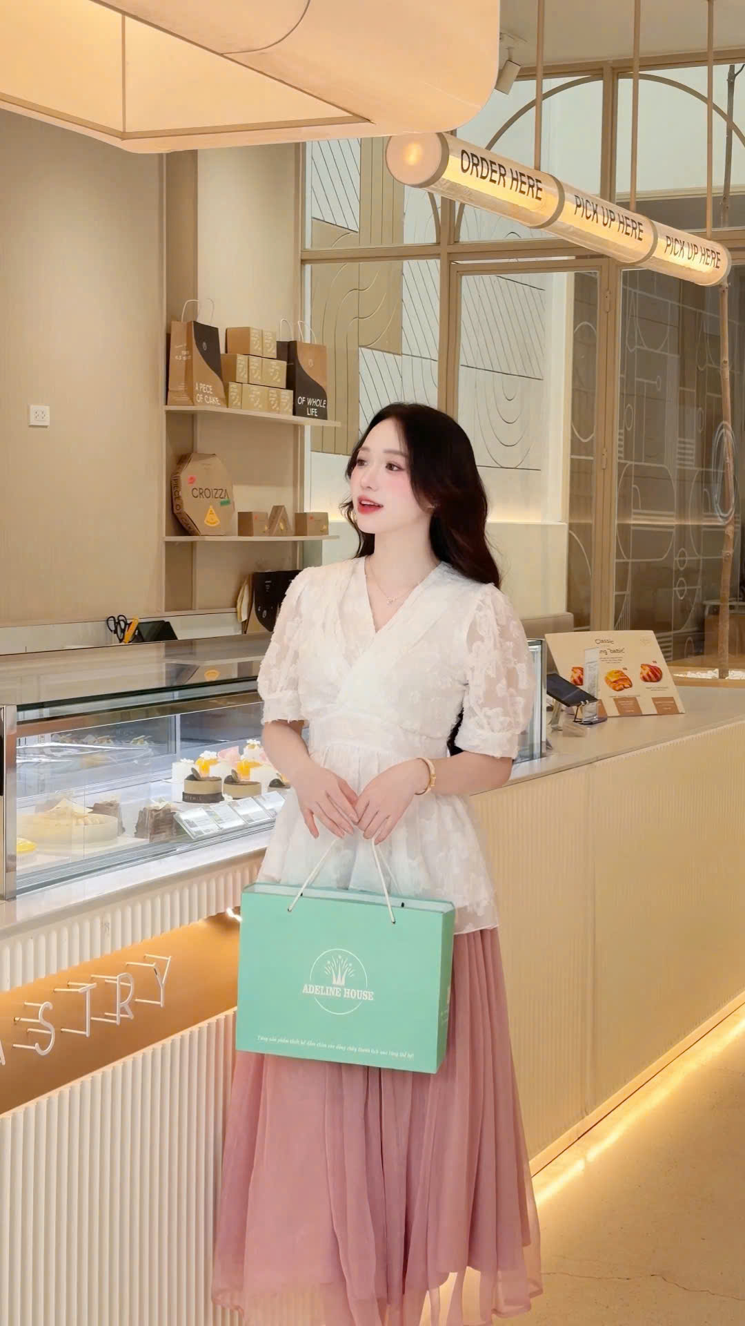 ADELINE HOUSE -  SET ÁO PEPLUM TIỂU THƯ  + CHÂN VÁY MIDI DÀI –  TK 182.2+166.3