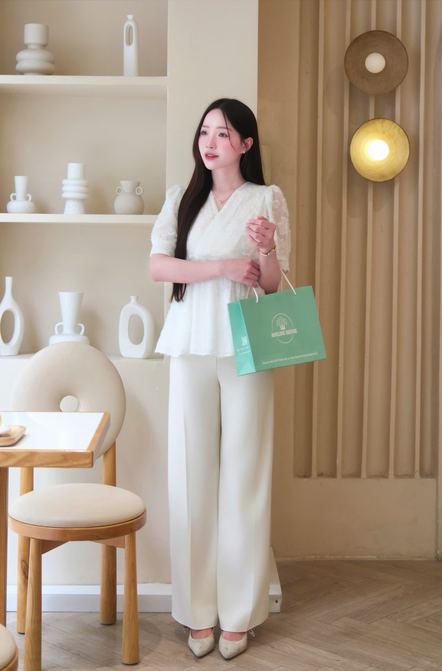 ADELINE HOUSE- SET ÁO + QUẦN SUÔNG THANH LỊCH/ SET ĐỒ CÔNG SỞ TK182.2 SIZE XS S M L XL 2XL 3XL 4XL