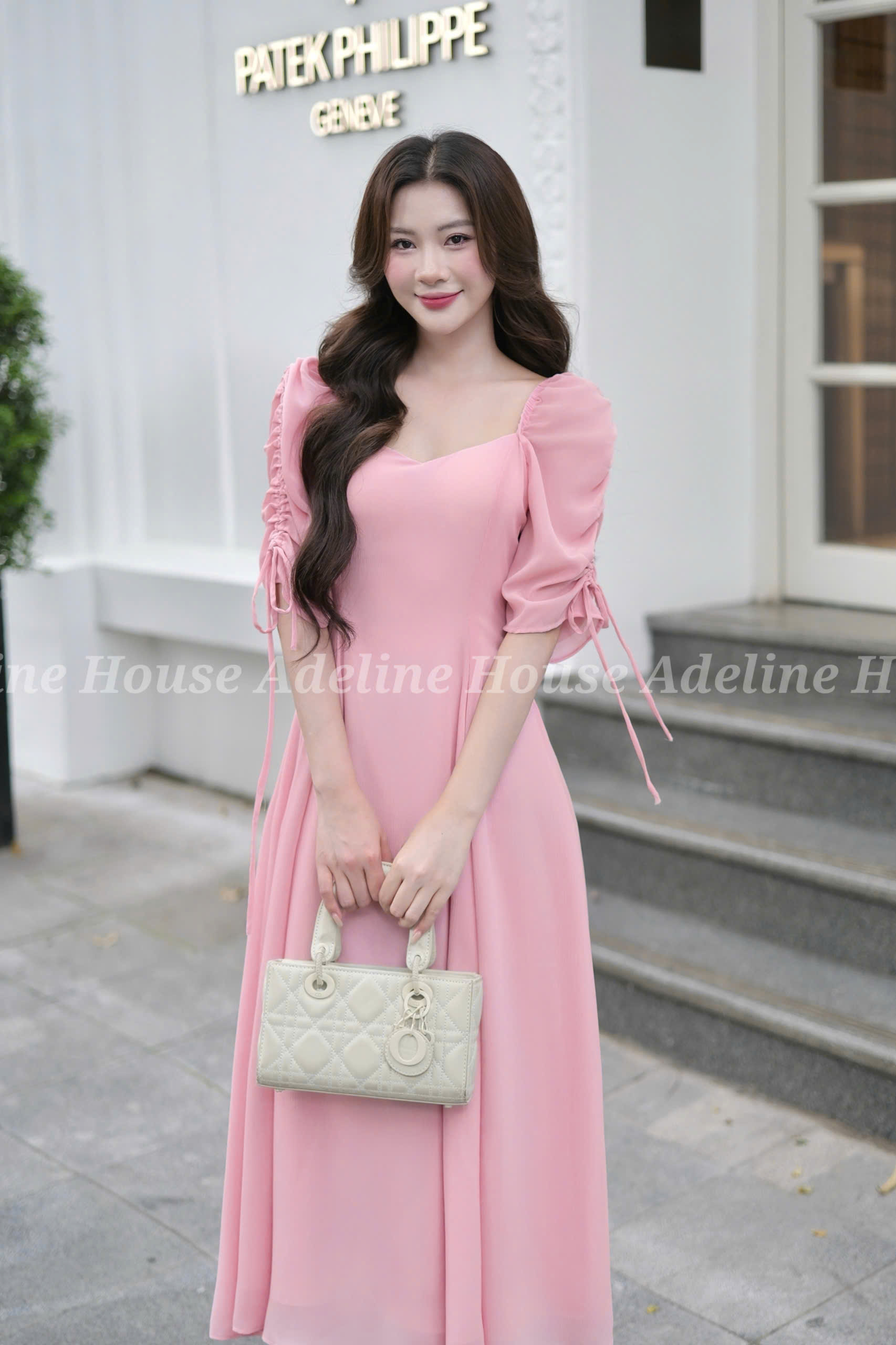 ADELINE HOUSE - Đầm Hồng Voan nàng thơ – dịu dàng và thanh lịch - TK21.3 SIZE XS S M L XL 2XL 3XL 4XL