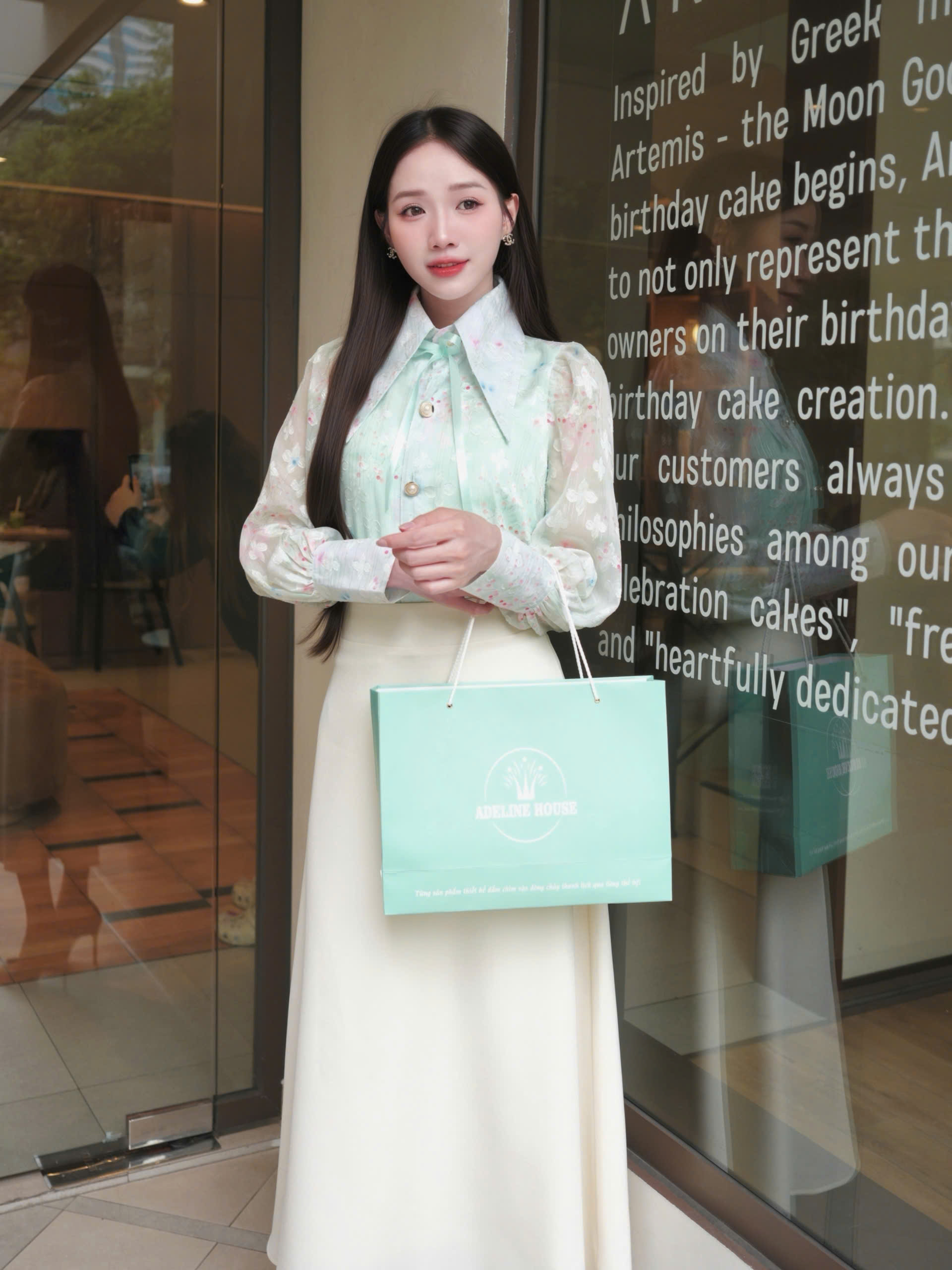 ADELINE HOUSE- SET ÁO VOAN HOA PASTEL – CHÂN VÁY A DÁNG DÀI THANH LỊCH- TK169.1  SIZE XS S M L XL 2XL 3XL 4XL