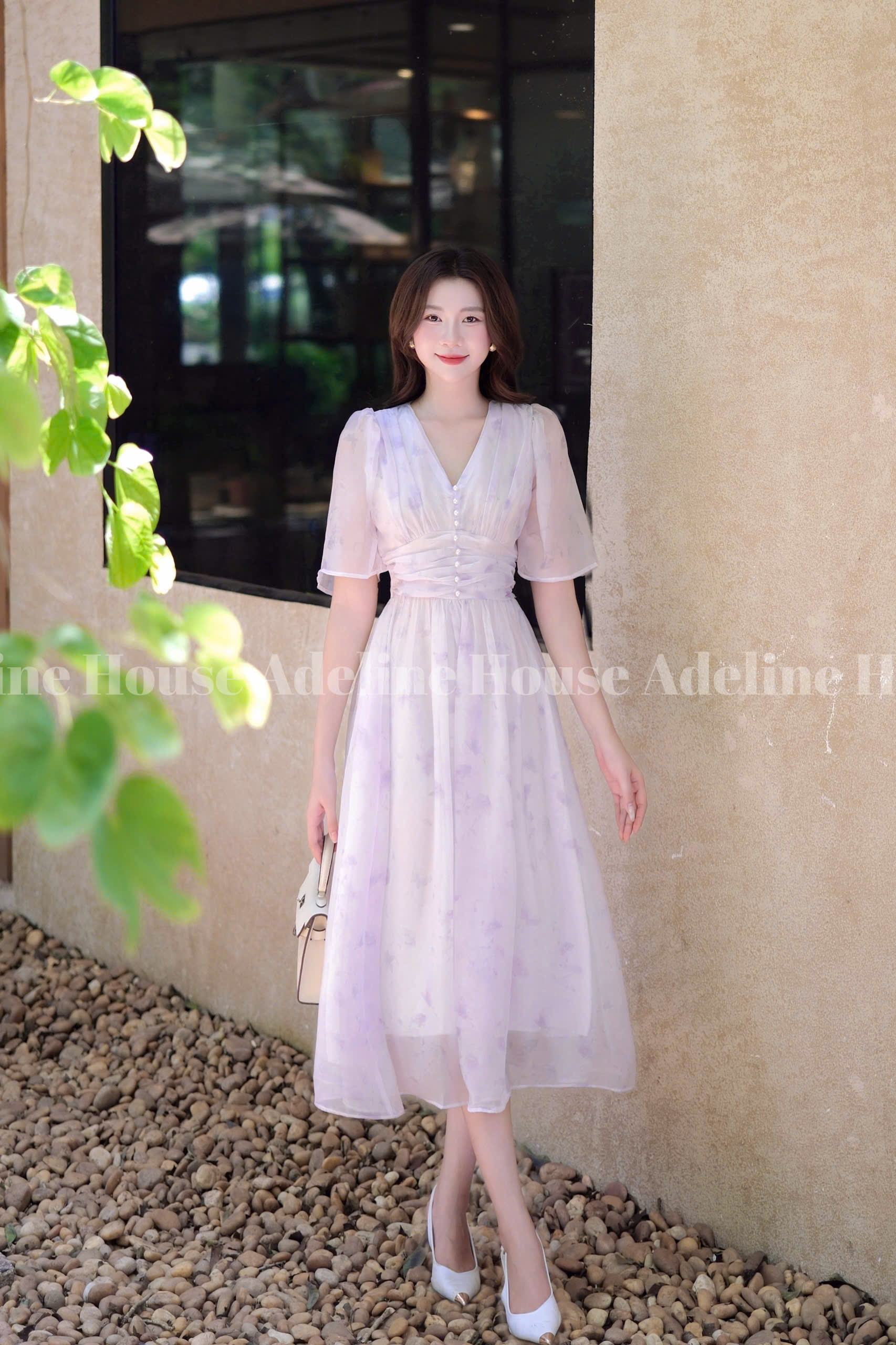 ADELINE HOUSE- Đầm Tím Pastel&nbsp;ADELINE Tiểu Thư/ THANH LỊCH- TK78 SIZE XS S M L XL 2XL 3XL 4XL