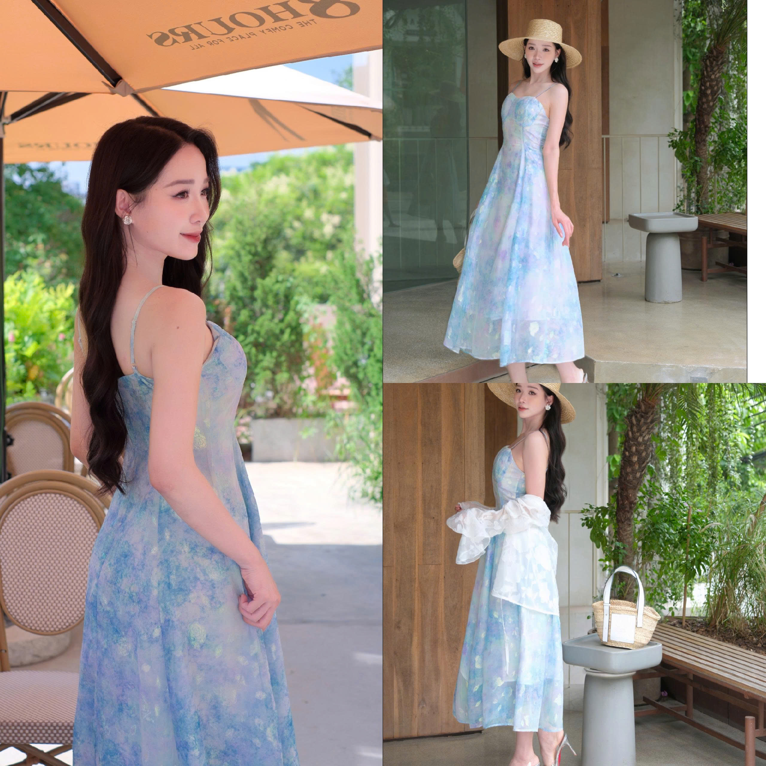 ADELINE HOUSE- Váy Maxi Hai Dây Cloudy Sky- TK85.1