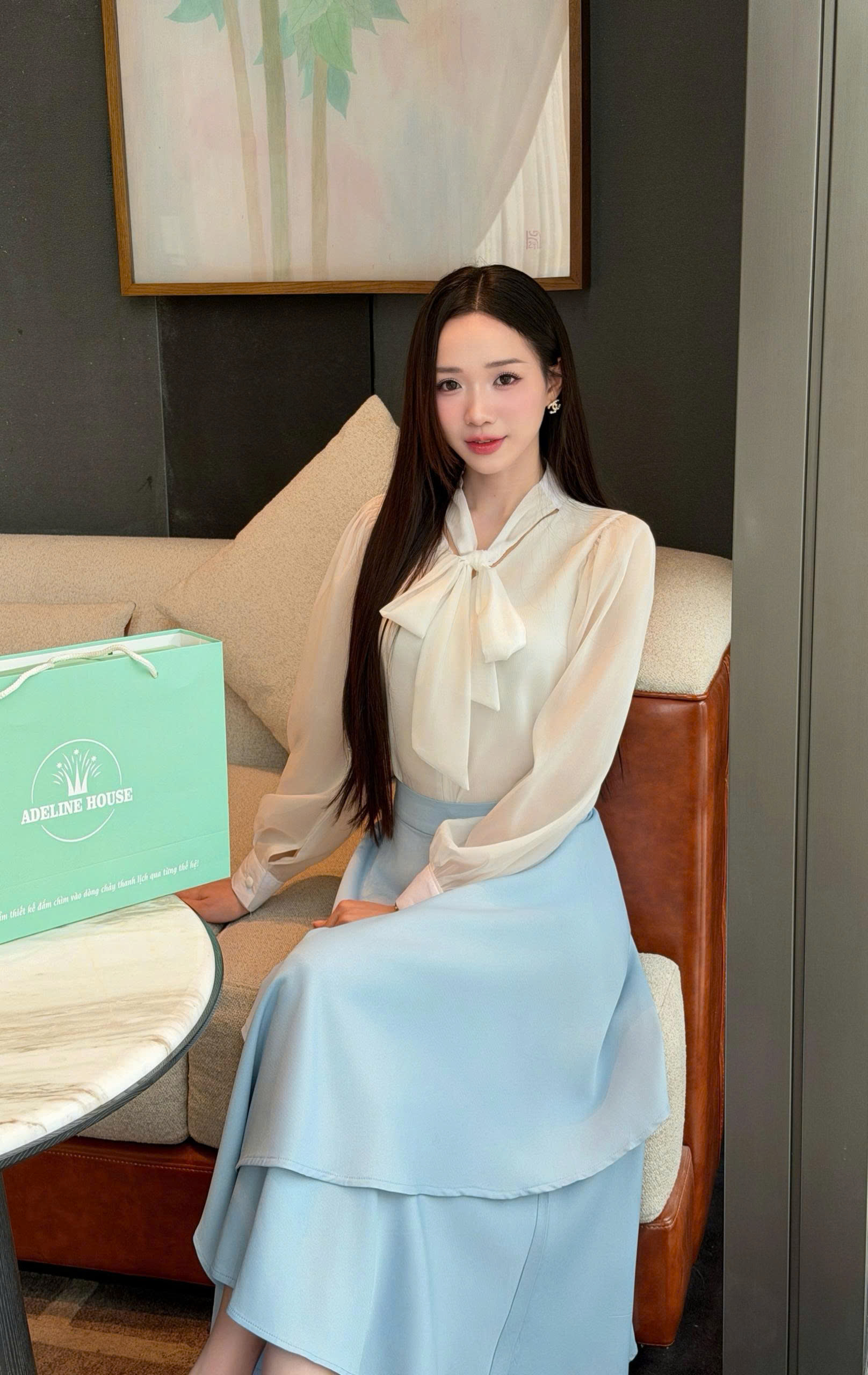 ADELINE HOUSE- SET VÁY SƠ MI NƠ+ CHÂN VÁY CÔNG SỞ- TK152.4 TK23.4 SIZE XS S M L XL 2XL 3XL 4XL