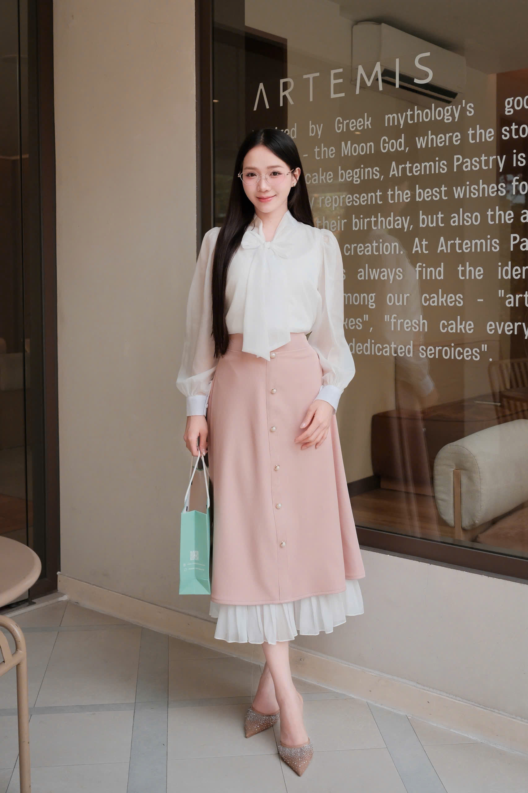 Adeline House - Set áo nơ phối chân váy voan thanh lịch - TK152.4 SIZE S M L XL 2XL 3XL 4XL