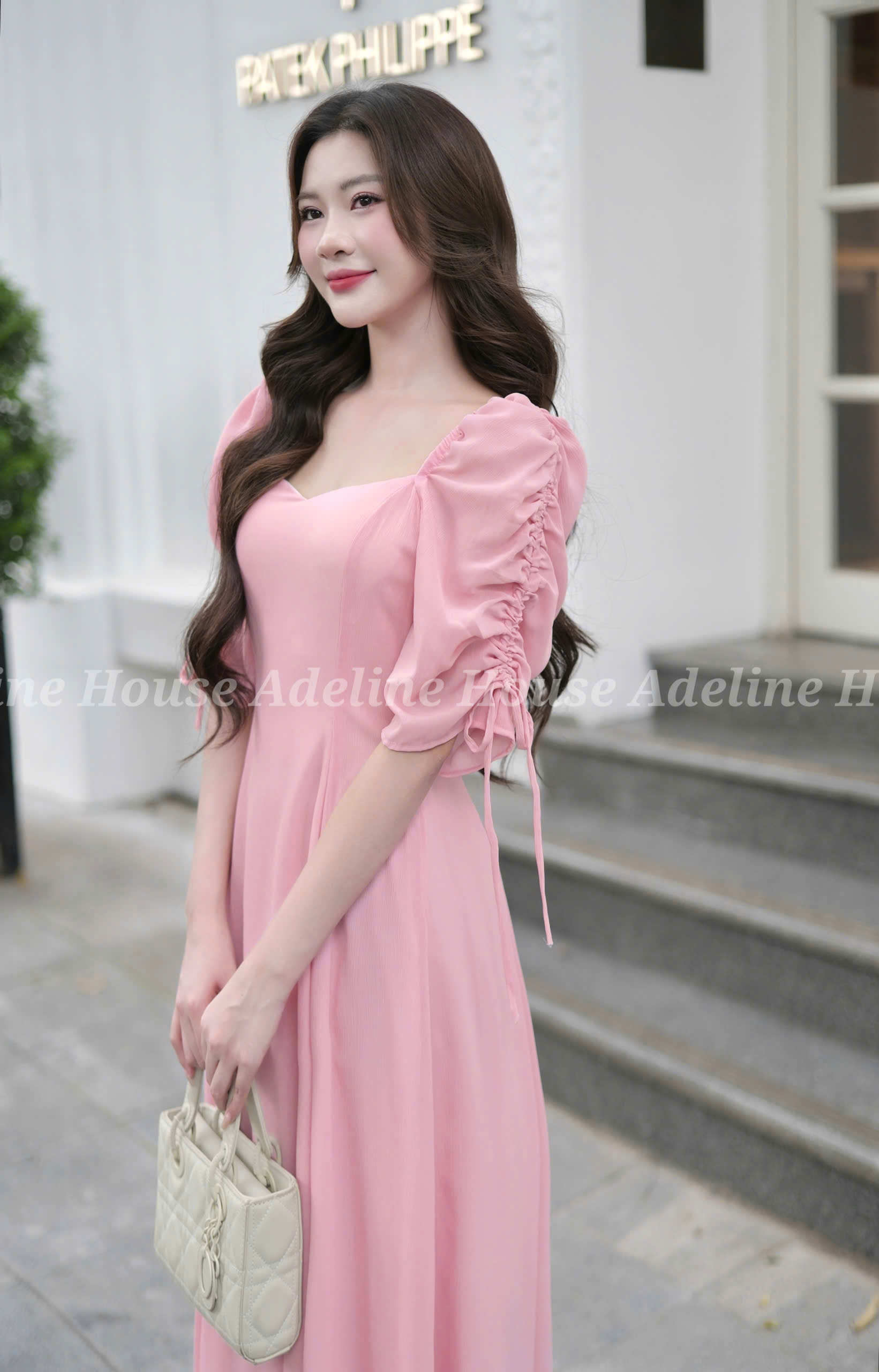 ADELINE HOUSE - Đầm Hồng Voan nàng thơ – dịu dàng và thanh lịch - TK21.3 SIZE XS S M L XL 2XL 3XL 4XL