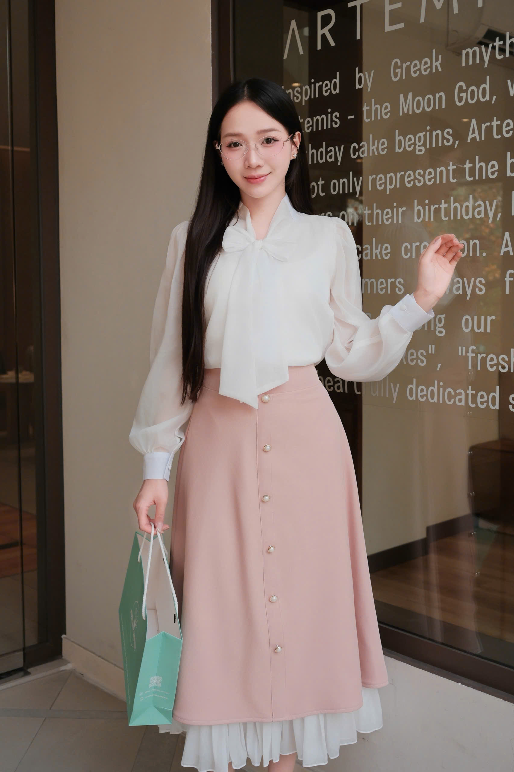 Adeline House - Set áo nơ phối chân váy voan thanh lịch - TK152.4 SIZE S M L XL 2XL 3XL 4XL