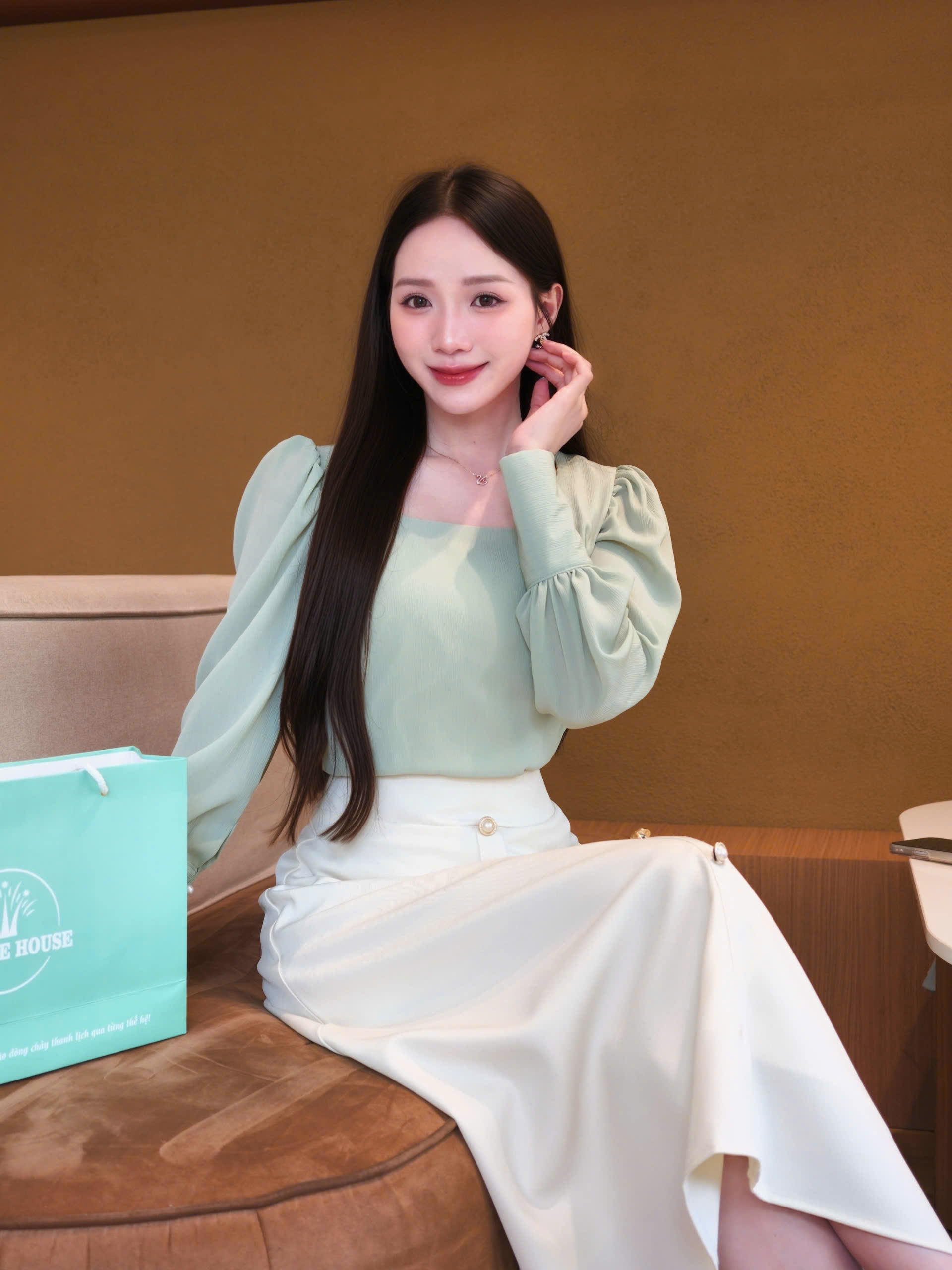 ADELINE HOUSE- SET XANH PASTEL – CHÂN VÁY KEM DÁNG A- TK163.3