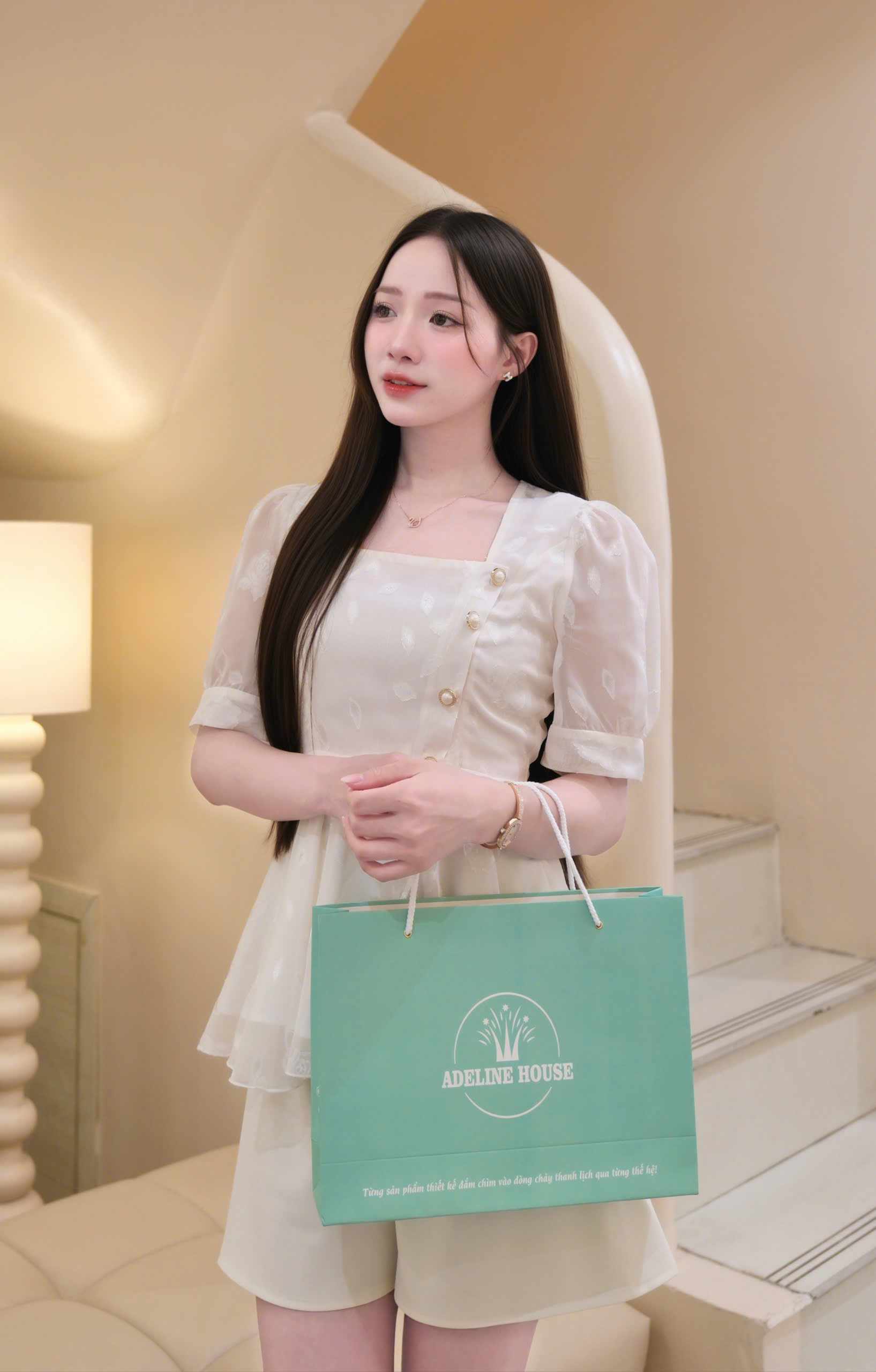 ADELINE HOUSE- SET ÁO VOAN TIỂU THƯ + QUẦN ĐÙI- TK181.3 SIZE XS S M L XL 2XL 3XL 4XL