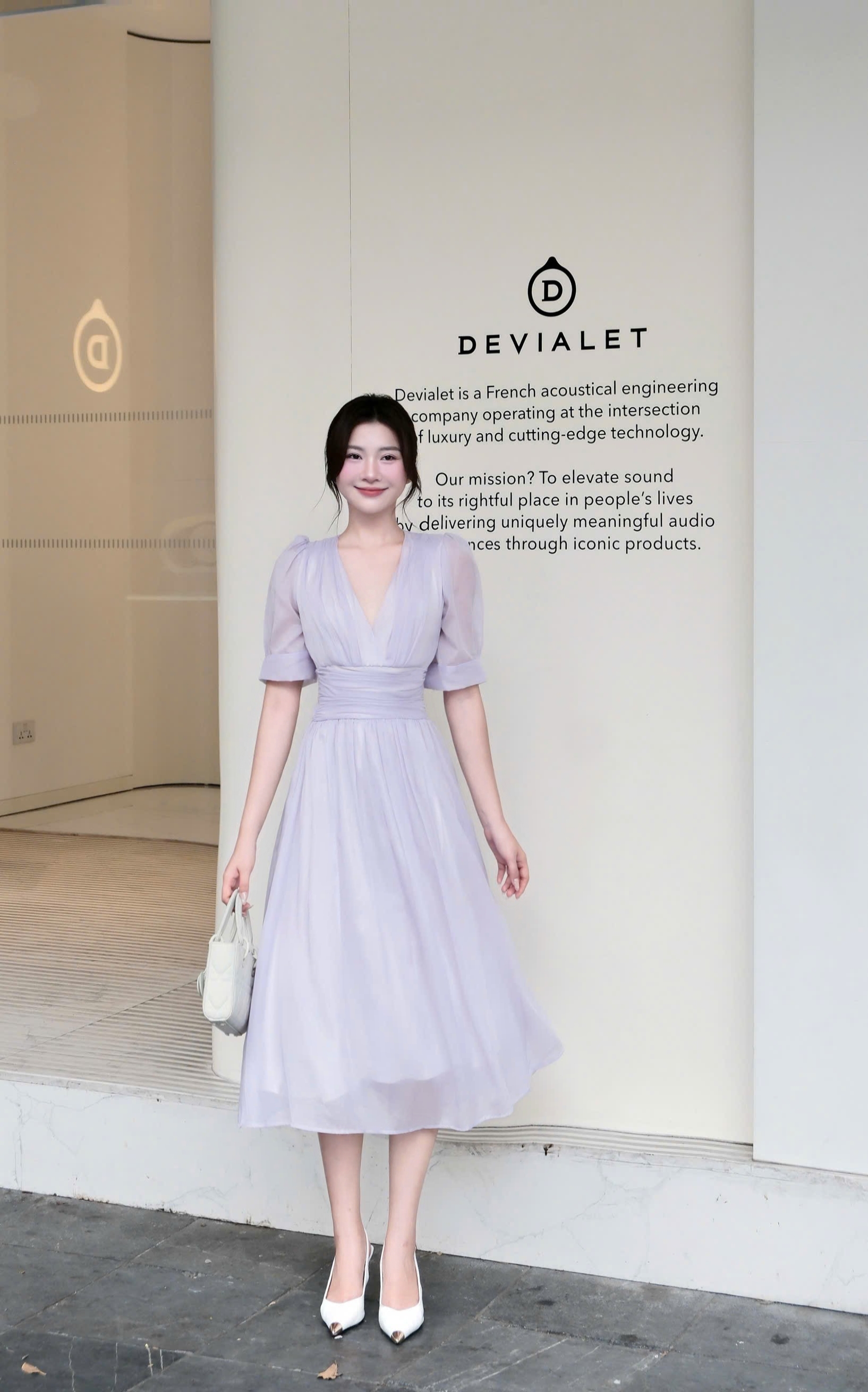 ADELINE HOUSE- Đầm Voan Tím Lavender Thanh Lịch Dáng Midi- TK39.3