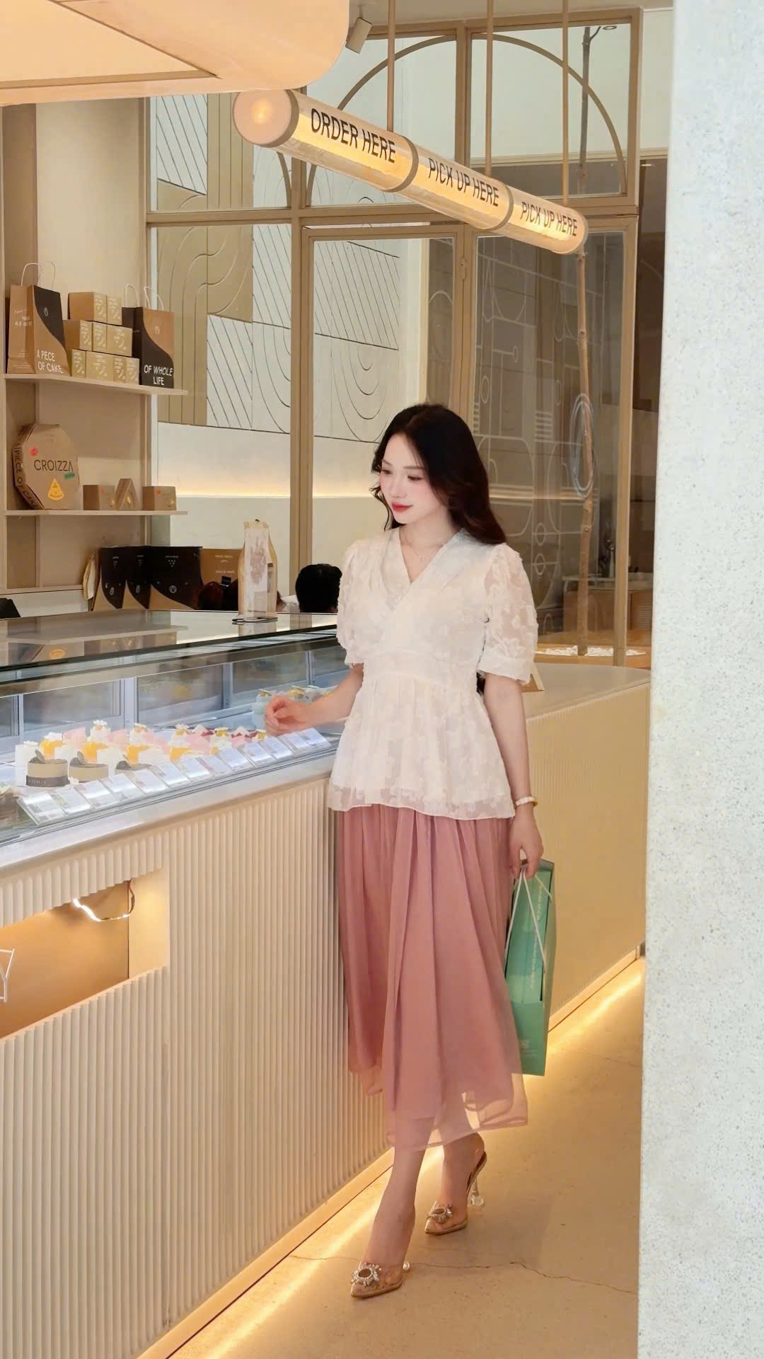 ADELINE HOUSE -  SET ÁO PEPLUM TIỂU THƯ  + CHÂN VÁY MIDI DÀI –  TK 182.2+166.3