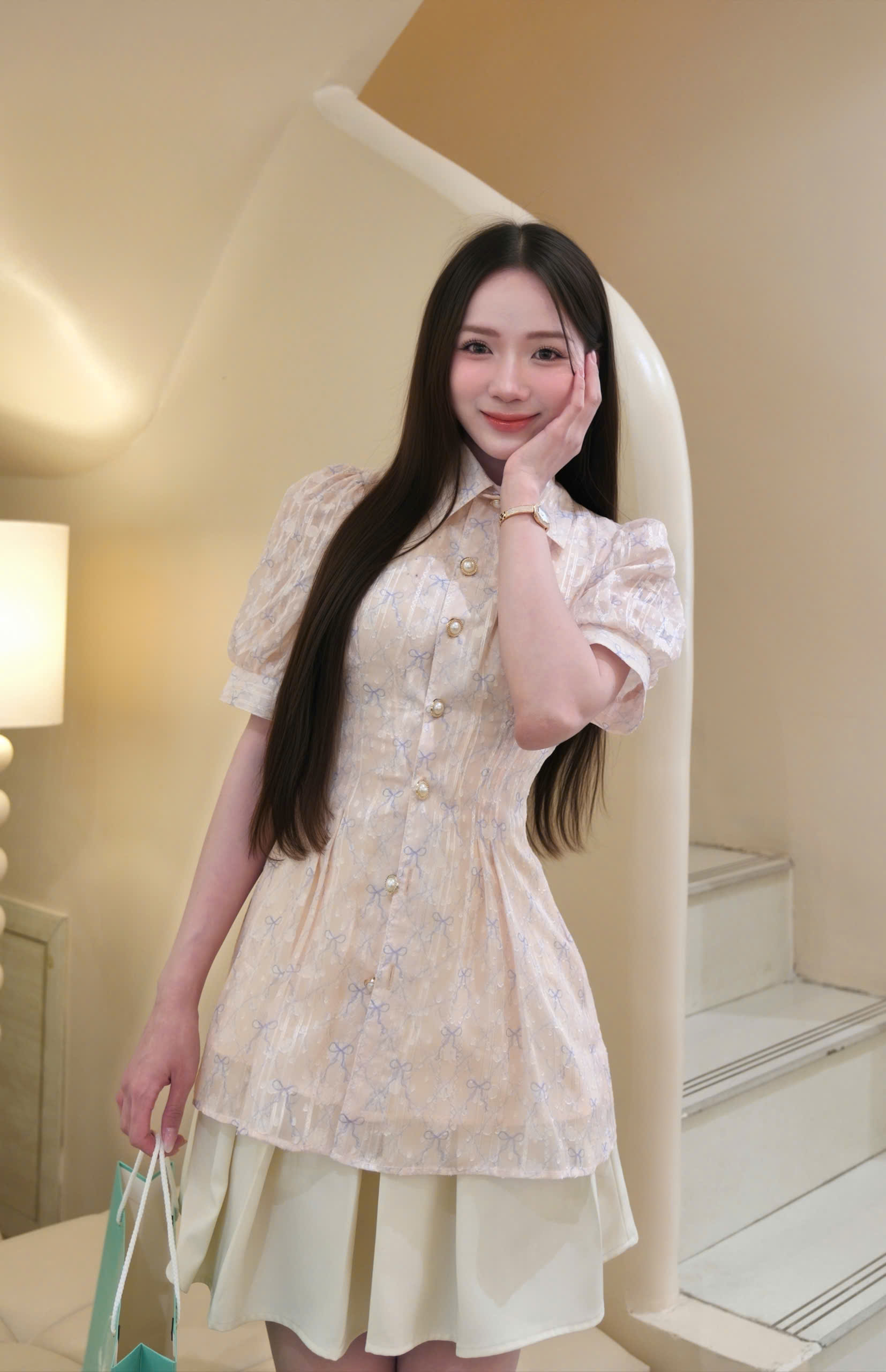 ADELINE HOUSE- SET ÁO TÍM NƠ – PHỐI CHÂN VÁY NGẮN/ SET VÁY ĐI CHƠI/CAFE- TK186.2