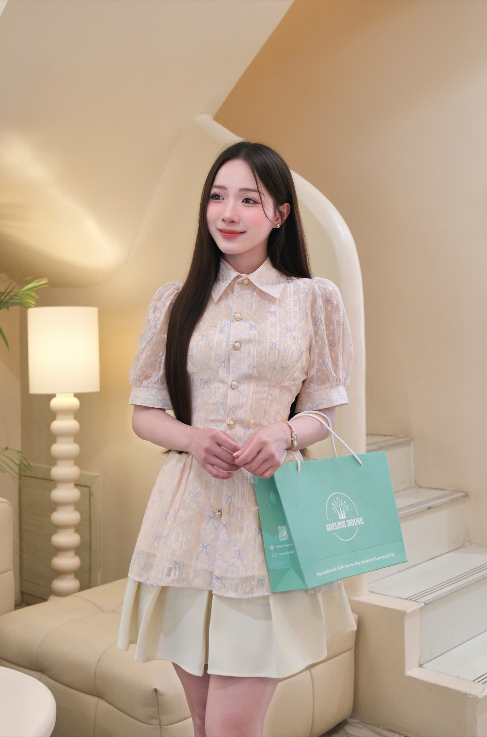 ADELINE HOUSE- SET ÁO TÍM NƠ – PHỐI CHÂN VÁY NGẮN/ SET VÁY ĐI CHƠI/CAFE- TK186.2