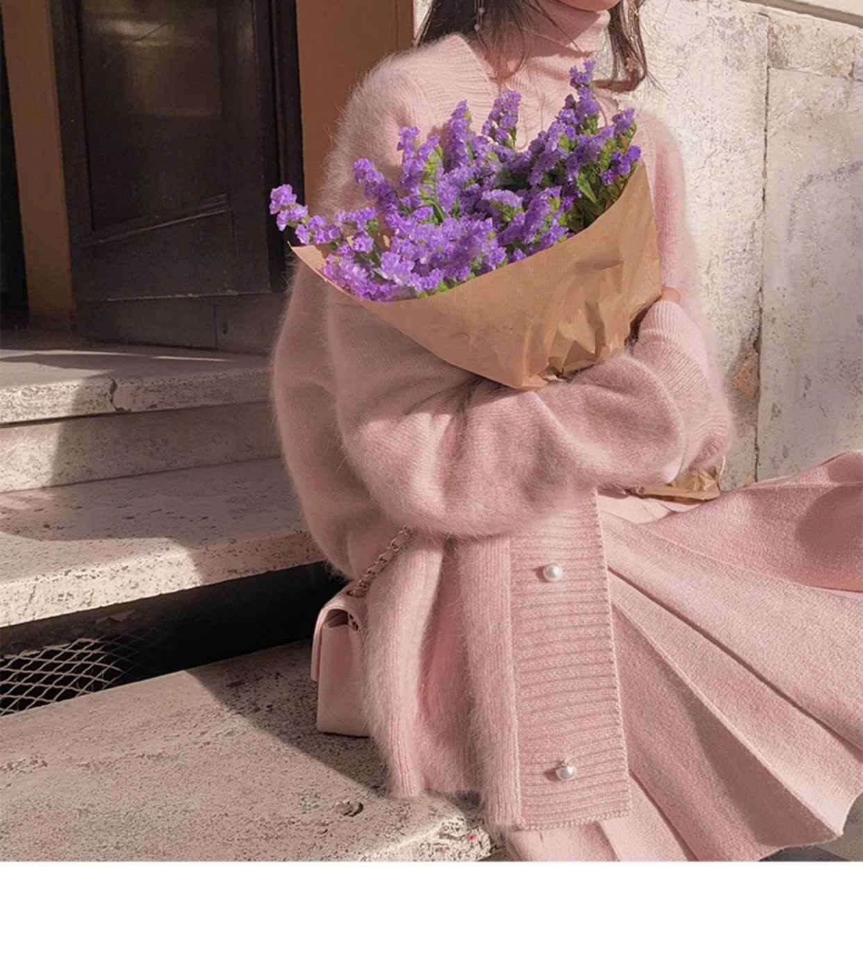 ADELINE HOUSE- ÁO KHOÁC LEN HỒNG DÀI TK144