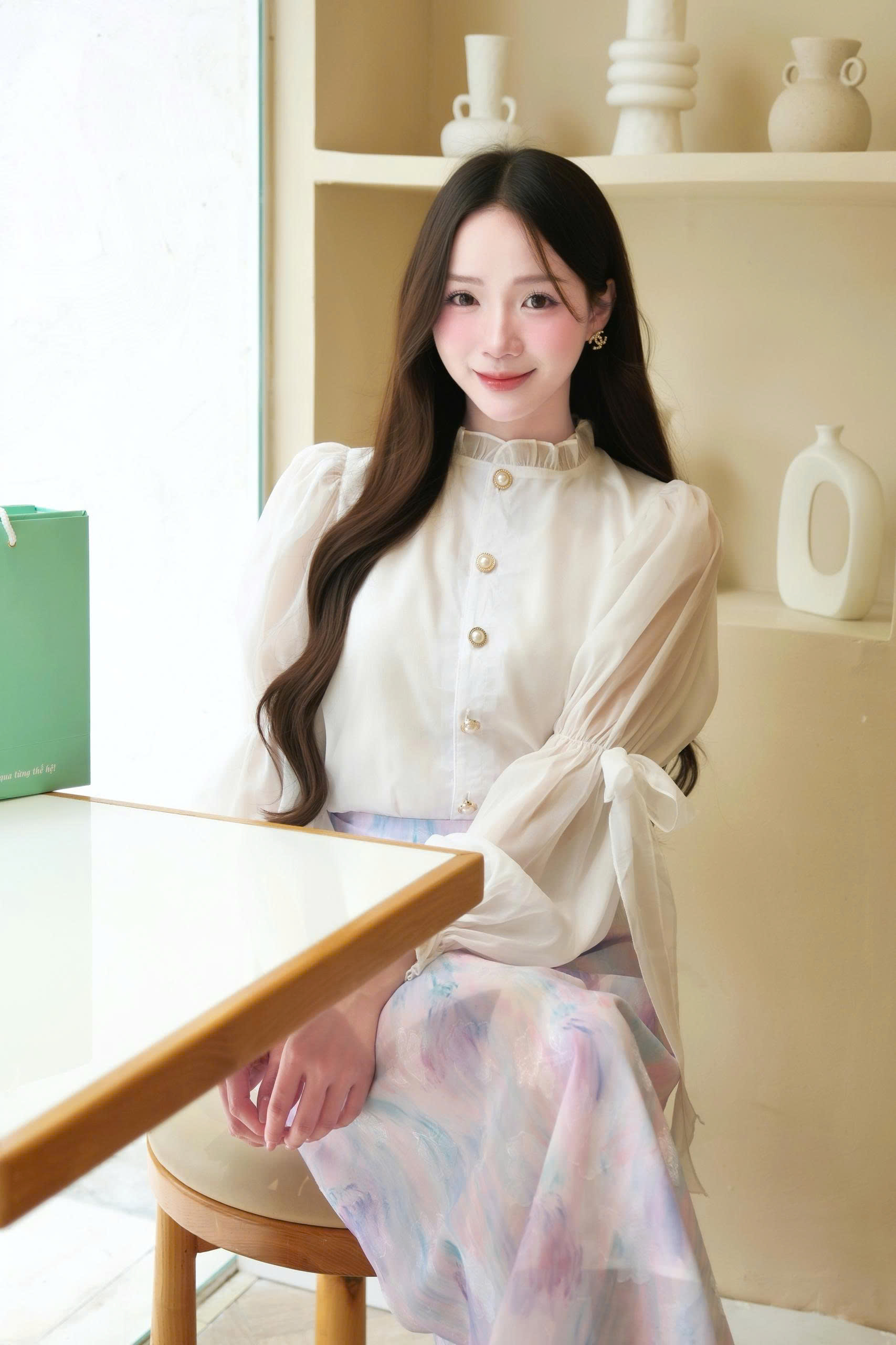 ADELINE HOUSE- SET VÁY CÔNG SỞ PASTEL XANH – NÀNG THƠ NHẸ NHÀNG- TK170.1 +TK157.8