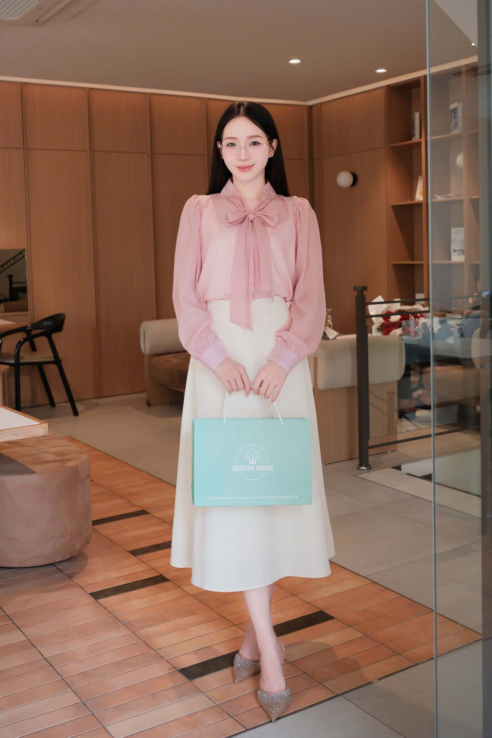 ADELINE HOUSE- SET VÁY SƠ MI NƠ+ CHÂN VÁY CÔNG SỞ- TK152.5 + TK157.3 SIZE XS S M L XL 2XL 3XL 4XL