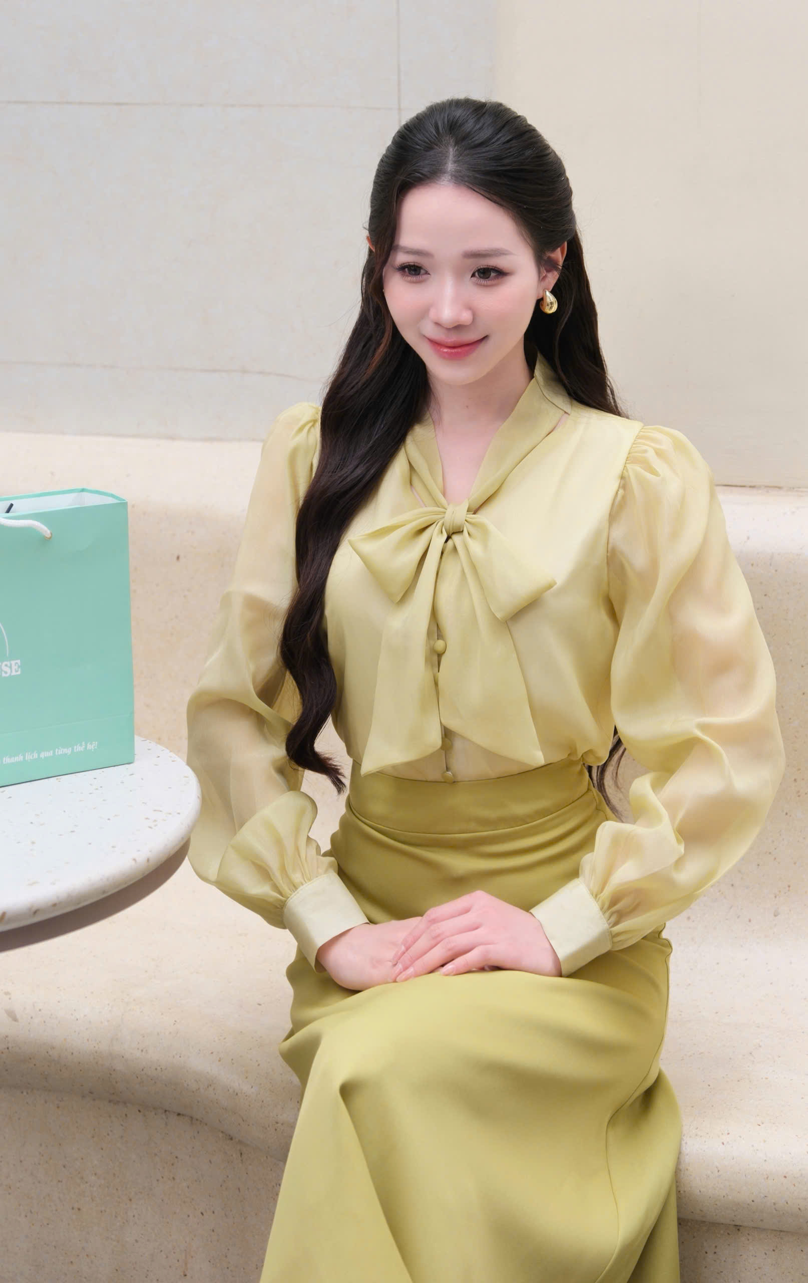 ADELINE HOUSE- SET VÁY TIỂU THƯ XANH CỐM NHẸ NHÀNG – THANH LỊCH TK152.2 + TK25.2 SIZE XS S M L XL