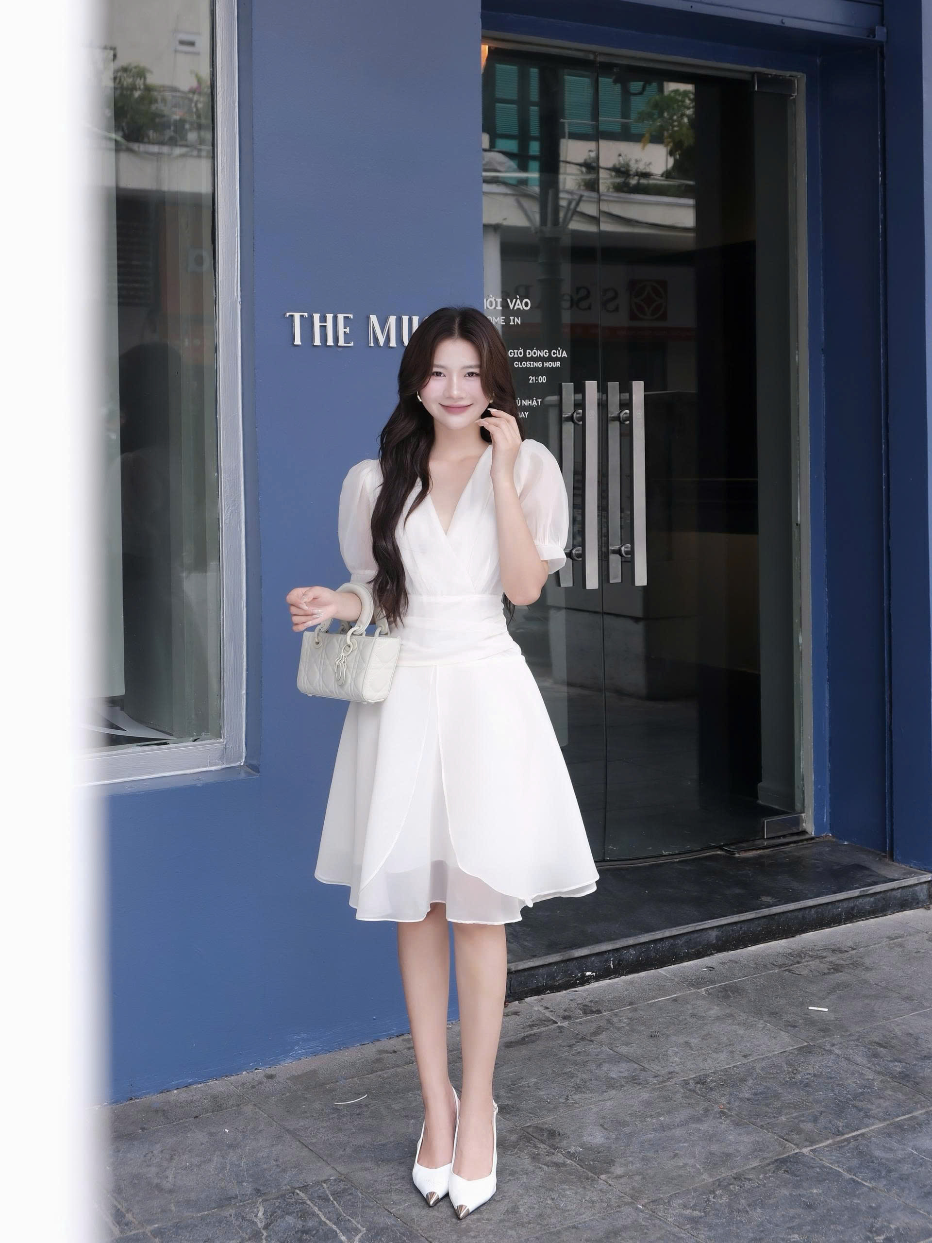 ADELINE HOUSE- Đầm Màu Be Pastel Cổ V Dáng Xòe – Váy Thiết Kế Nữ Tính Thanh Lịch Adeline- TK58.3