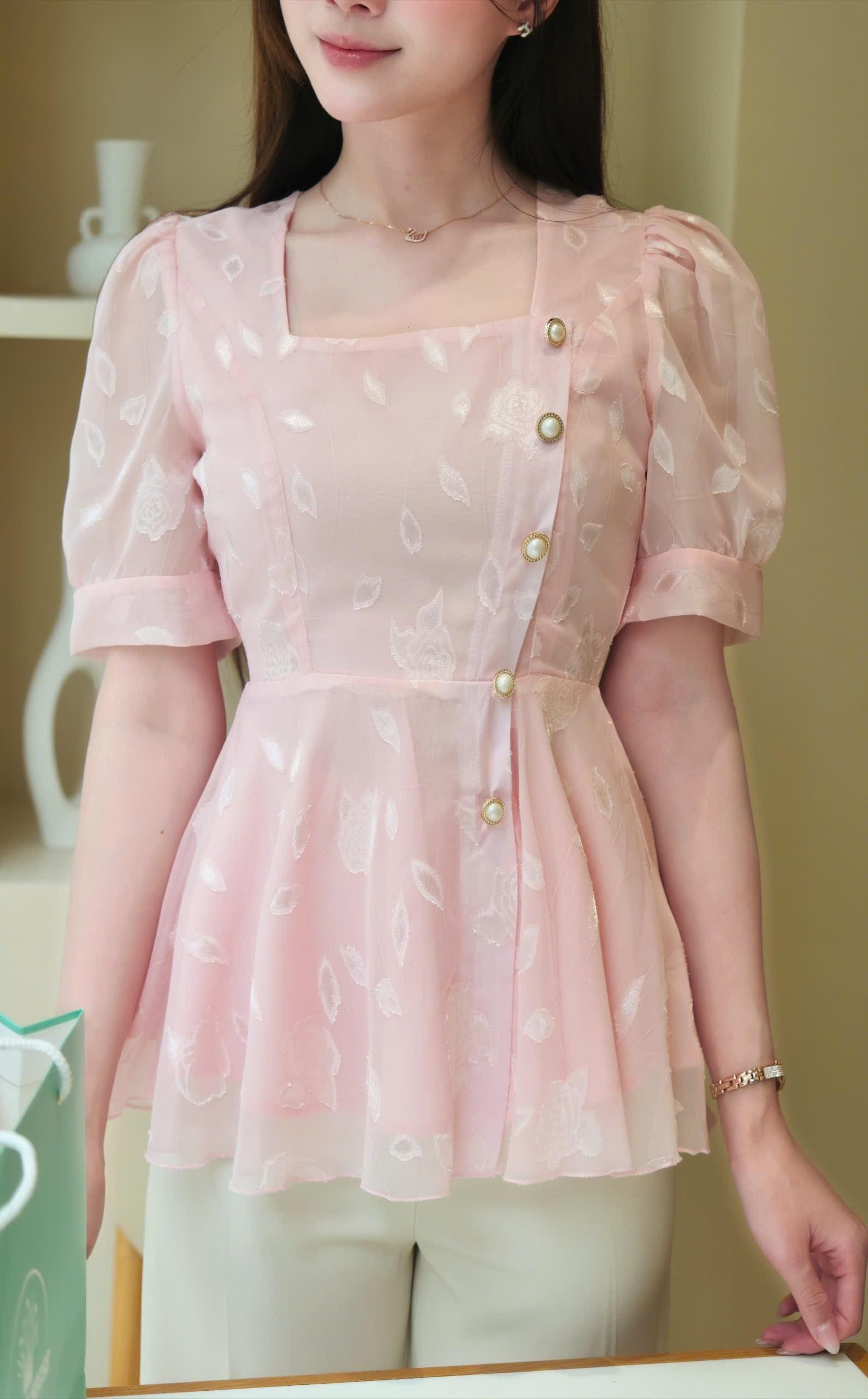 ADELINE HOUSE- SET ÁO VOAN TIỂU THƯ + QUẦN DÀI THANH LỊCH/ SET ĐỒ CÔNG SỞ/ THANH LỊCH- TK181.2 + TK189.1 SIZE XS S M L XL 2XL 3XL 4XL