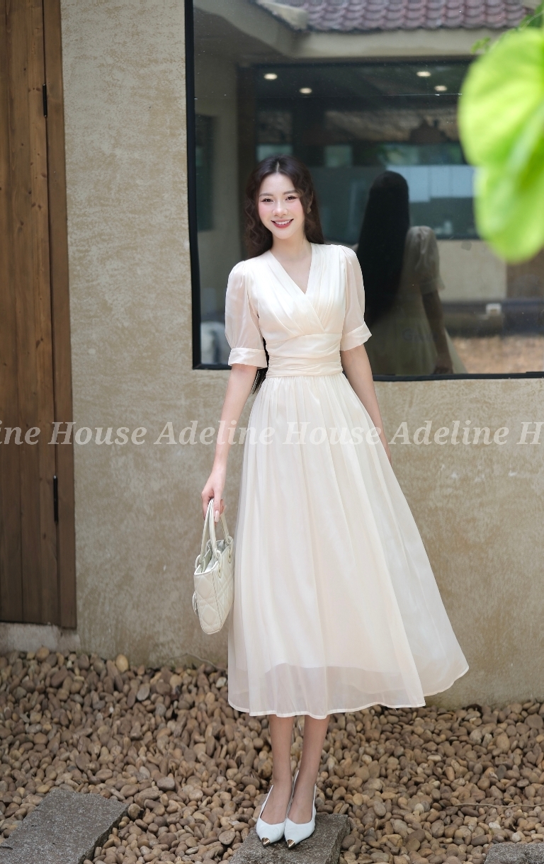 ADELINE HOUSE- Đầm Voan Be Xinh Xinh Thanh Lịch Dáng Midi- TK39.2
