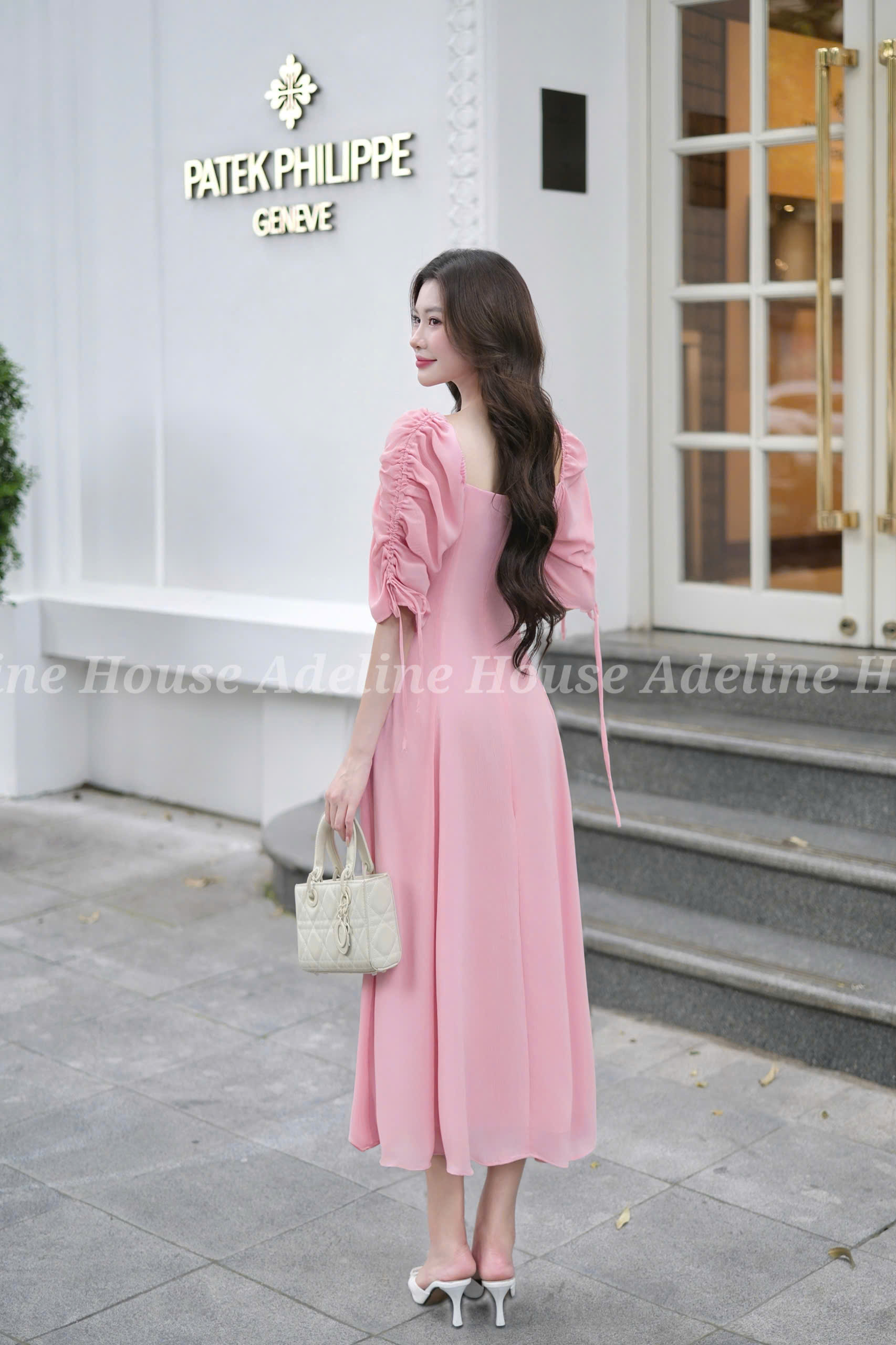 ADELINE HOUSE - Đầm Hồng Voan nàng thơ – dịu dàng và thanh lịch - TK21.3 SIZE XS S M L XL 2XL 3XL 4XL