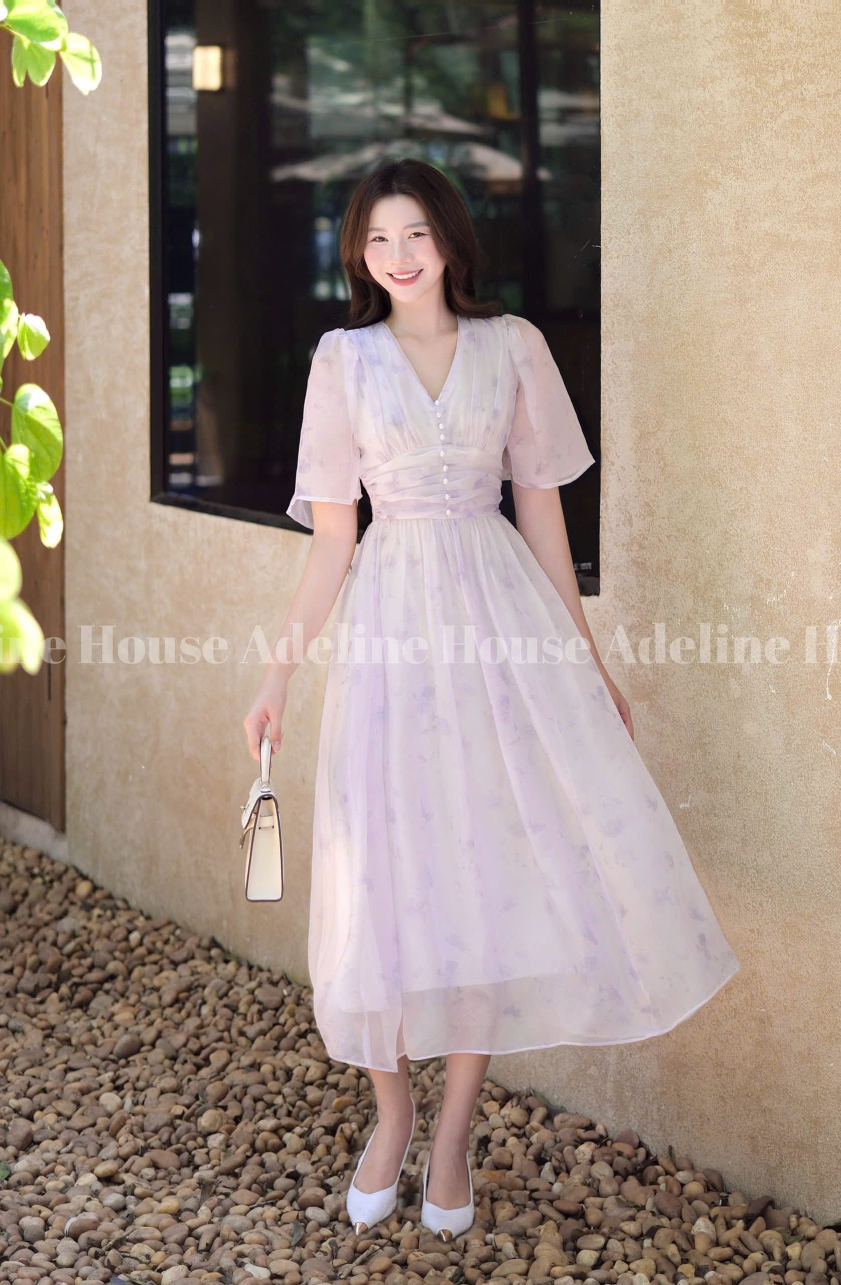 ADELINE HOUSE- Đầm Tím Pastel&nbsp;ADELINE Tiểu Thư/ THANH LỊCH- TK78 SIZE XS S M L XL 2XL 3XL 4XL