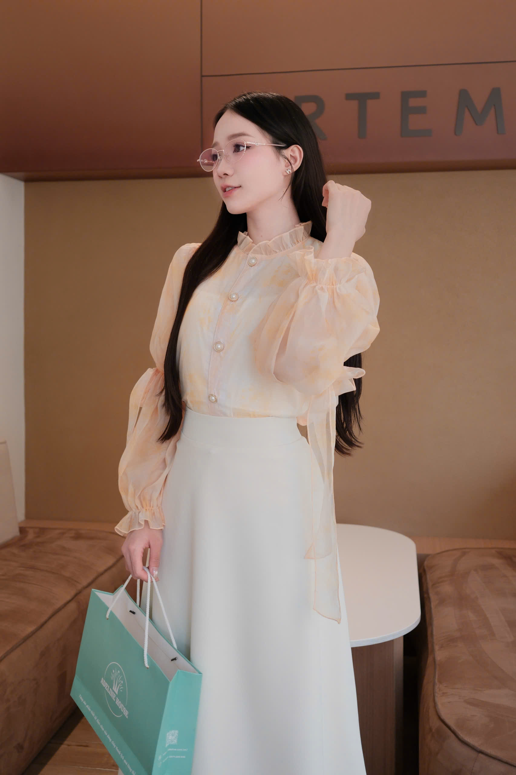 ADELINE HOUSE- SET VÁYTAY NƠ+ CHÂN VÁY THANH LỊCH- TK170.1 SIZE S M L XL 2XL 3XL 4XL