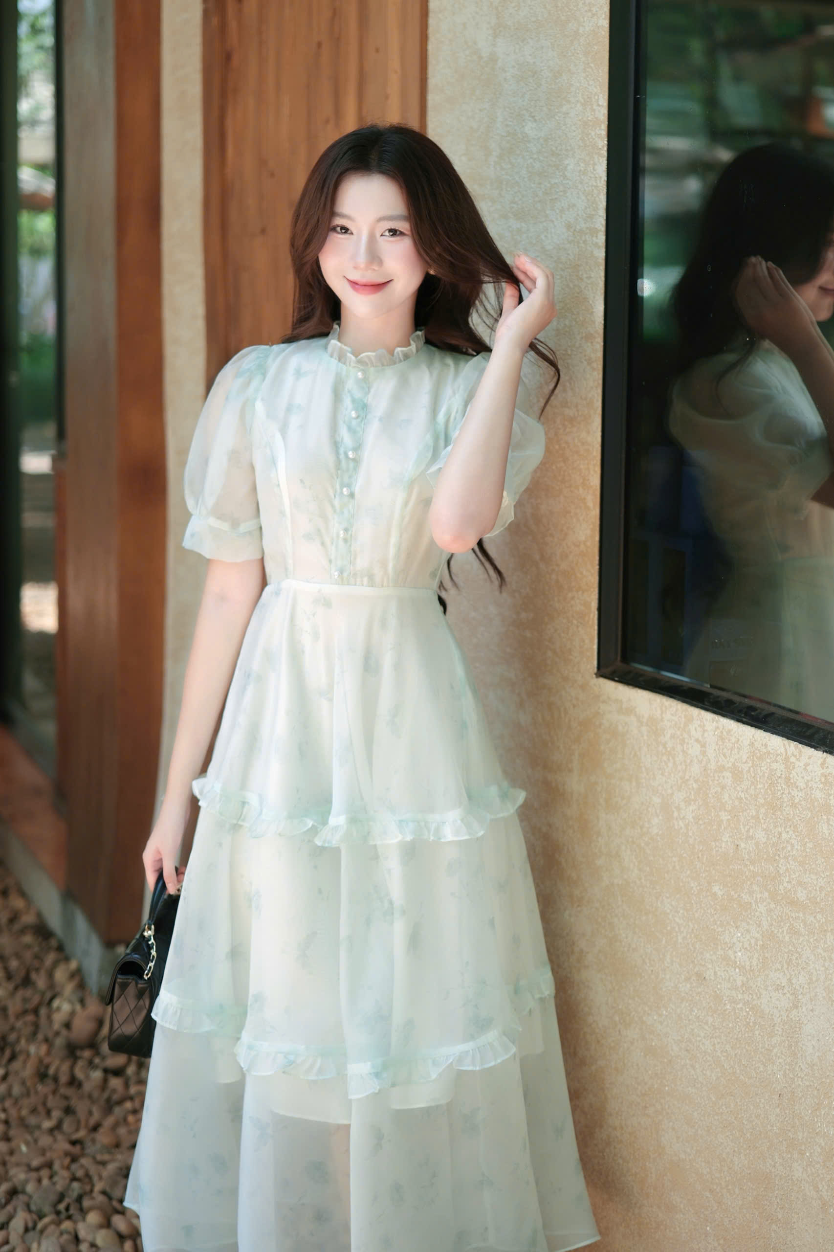 ADELINE HOUSE- Đầm Voan Tiểu Thư Xanh Mint/ Thanh Lịch- TK65