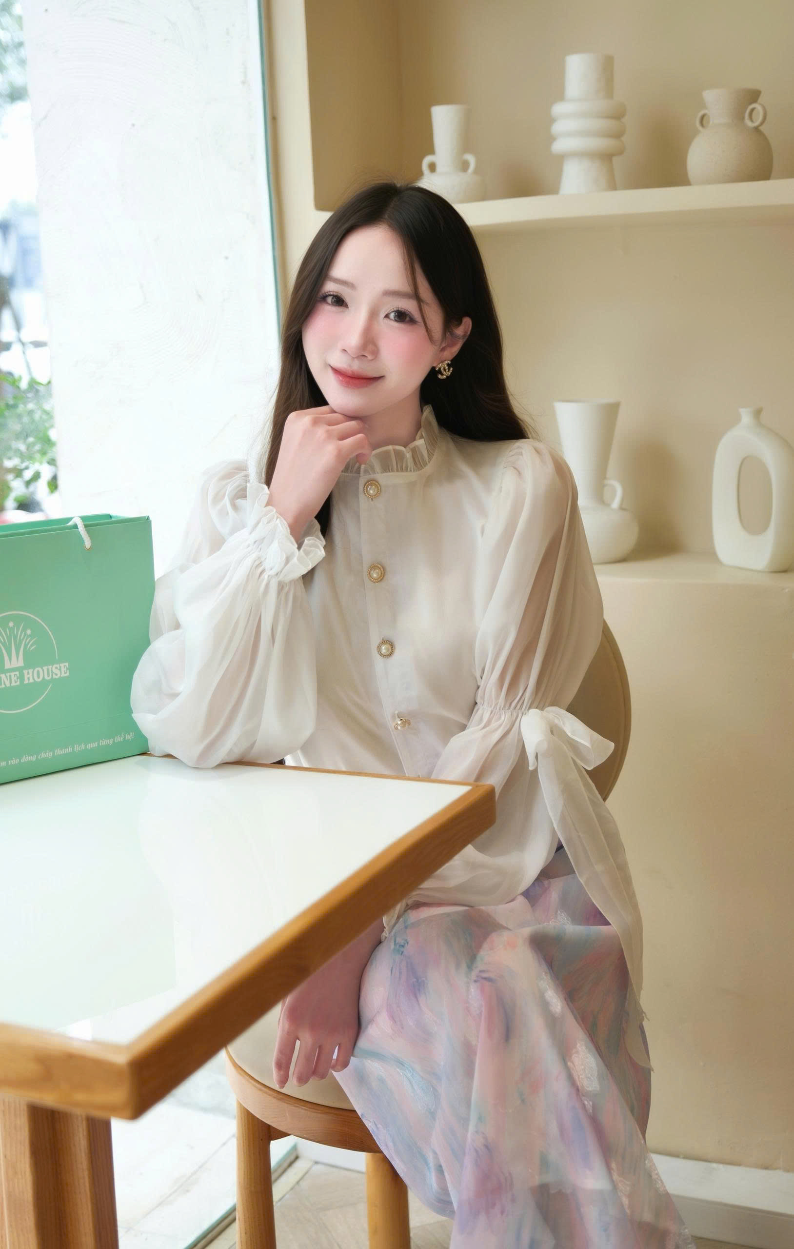 ADELINE HOUSE- SET VÁY CÔNG SỞ PASTEL XANH – NÀNG THƠ NHẸ NHÀNG- TK170.1 +TK157.8