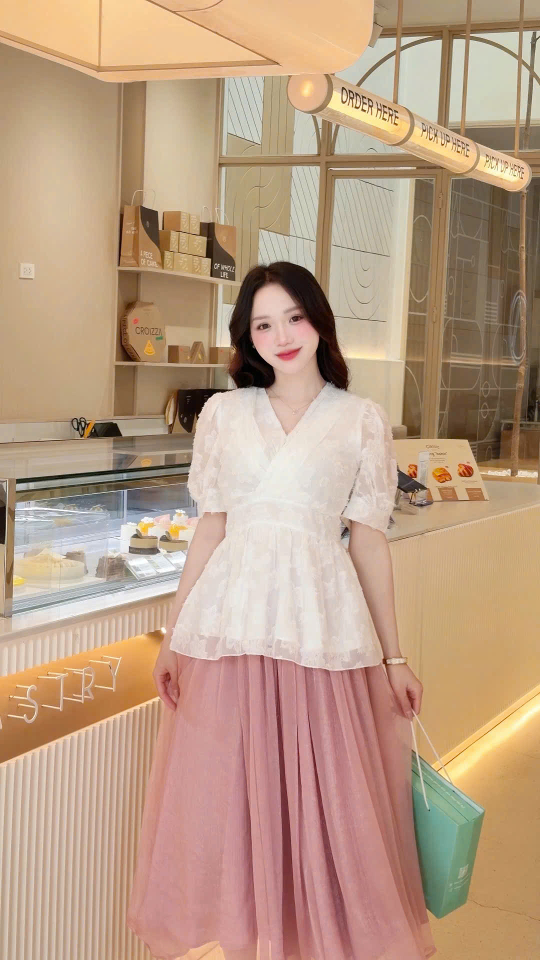 ADELINE HOUSE -  SET ÁO PEPLUM TIỂU THƯ  + CHÂN VÁY MIDI DÀI –  TK 182.2+166.3
