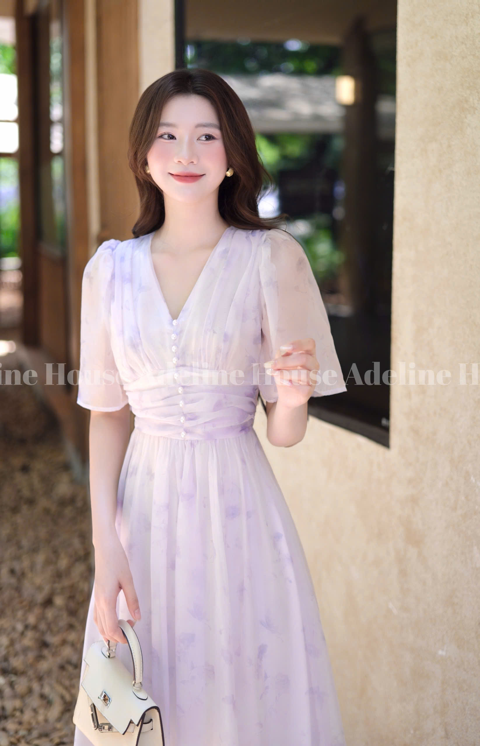 ADELINE HOUSE- Đầm Tím Pastel&nbsp;ADELINE Tiểu Thư/ THANH LỊCH- TK78 SIZE XS S M L XL 2XL 3XL 4XL