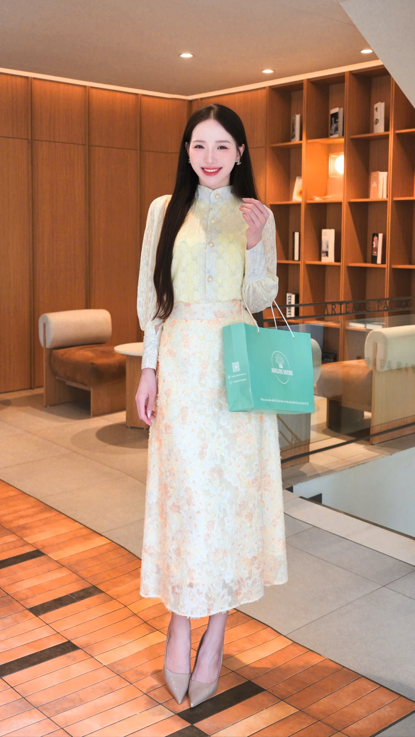 ADELINE HOUSE- SET ÁO VOAN HOA + CHÂN VÁY HOA NHẸ NHÀNG- TK162.1 SIZE XS S M L XL 2XL 3XL 4XL