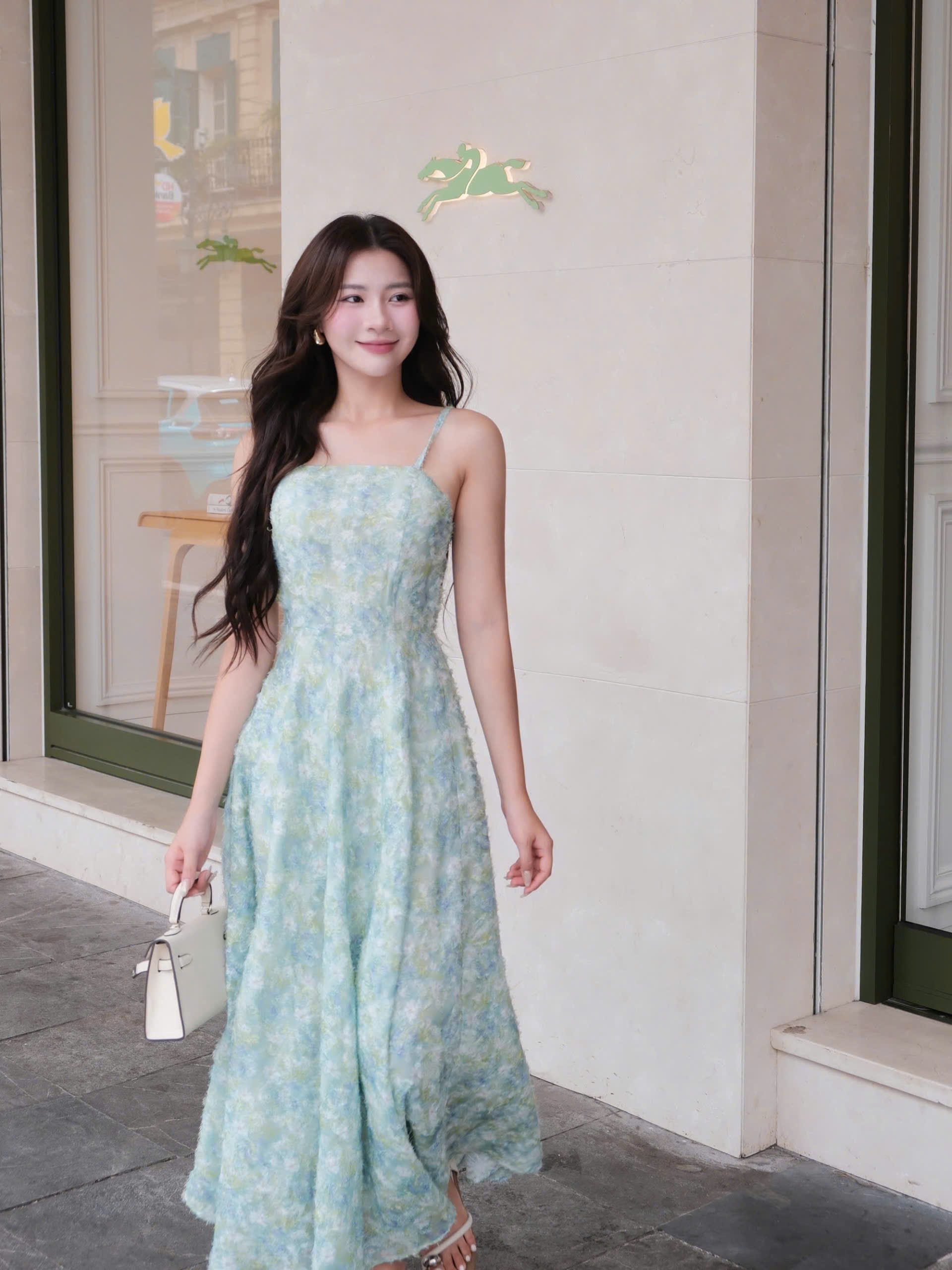 ADELINE HOUSE- Đầm 2 Dây Hoa cúc Xanh Dịu Dàng Phong Cách Pháp – TK82.1+ TK89.1 SIZE XS S M L XL 2XL 3XL 4XL