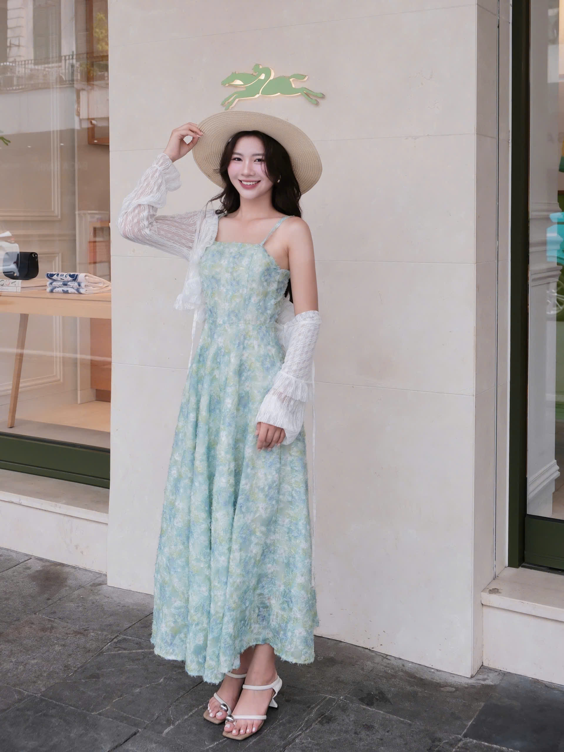 ADELINE HOUSE- Đầm 2 Dây Hoa cúc Xanh Dịu Dàng Phong Cách Pháp – TK82.1+ TK89.1 SIZE XS S M L XL 2XL 3XL 4XL