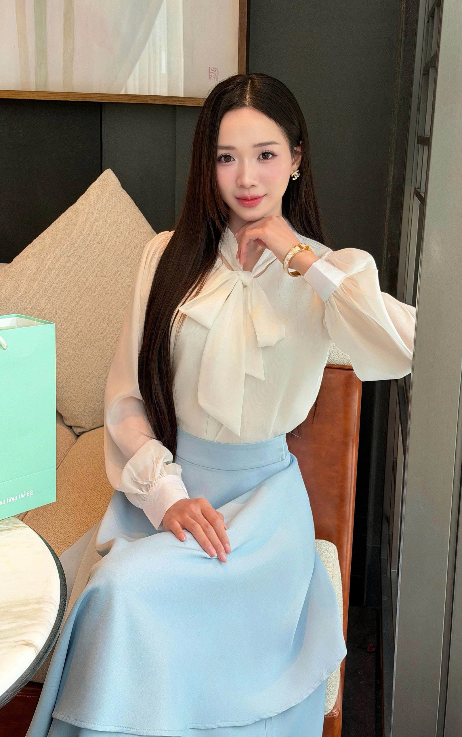 ADELINE HOUSE- SET VÁY SƠ MI NƠ+ CHÂN VÁY CÔNG SỞ- TK152.4 TK23.4 SIZE XS S M L XL 2XL 3XL 4XL