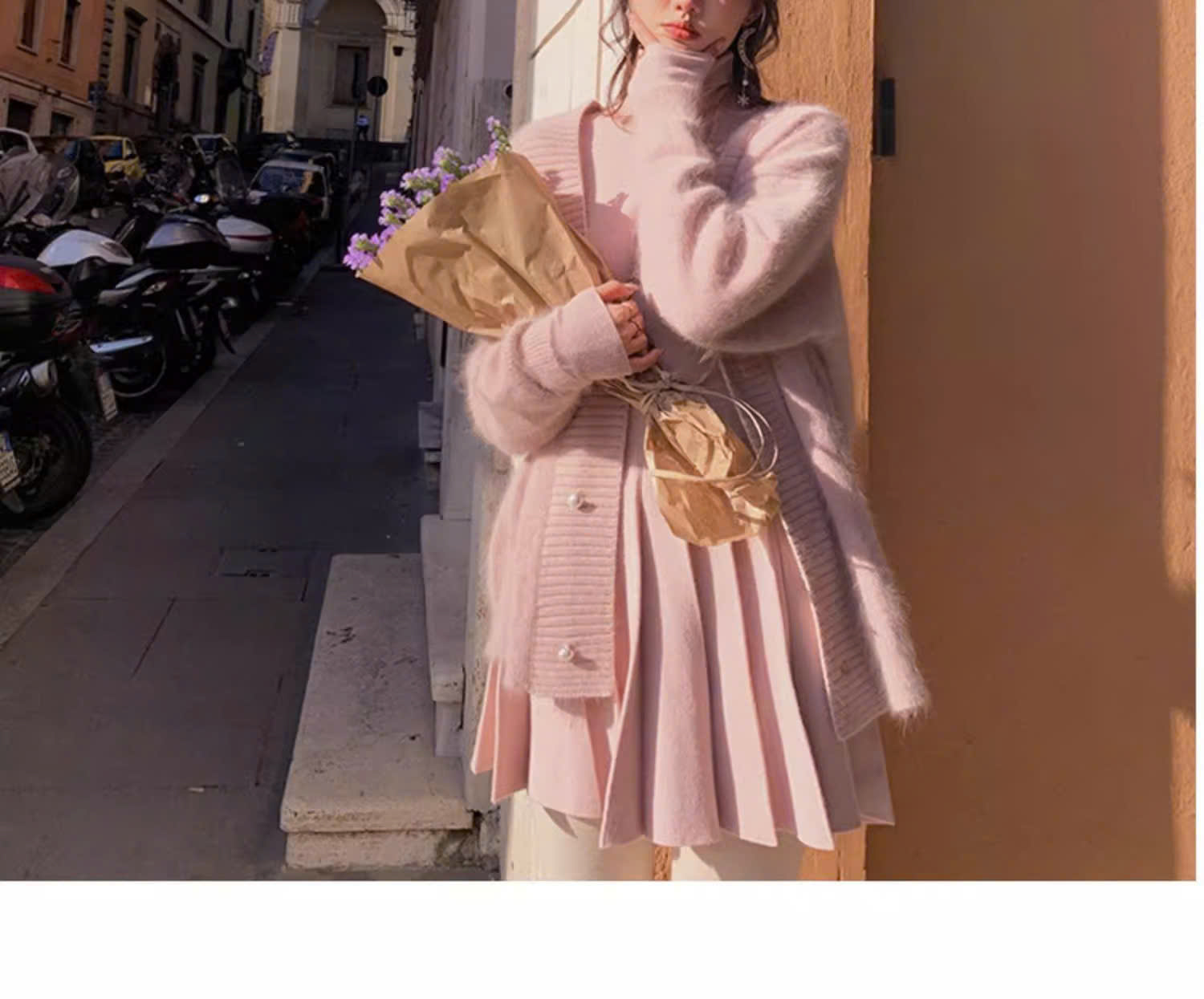 ADELINE HOUSE- ÁO KHOÁC LEN HỒNG DÀI TK144