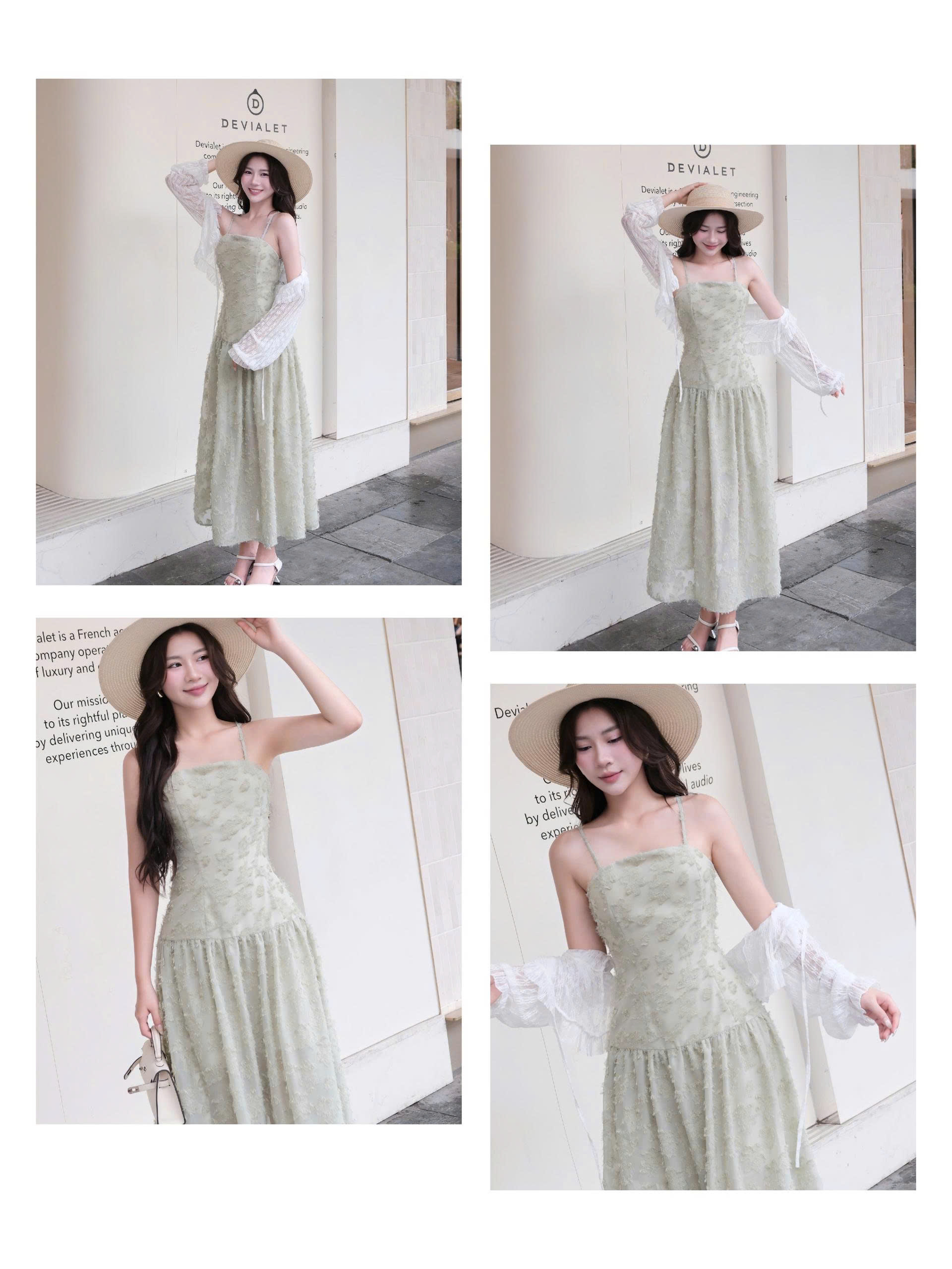 ADELINE HOUSE- Váy 2 dây Xanh Mint Ren Tiểu Thư  –TK80.2 SIZE XS S M L XL 2XL 3XL 4XL