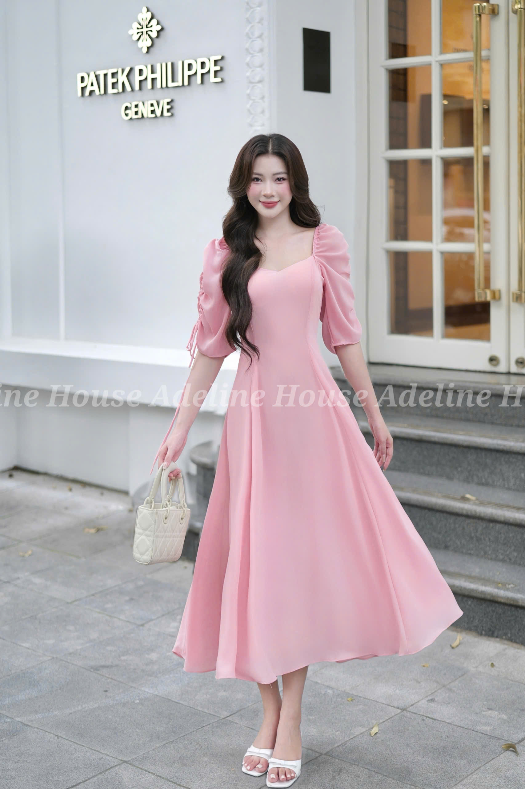 ADELINE HOUSE - Đầm Hồng Voan nàng thơ – dịu dàng và thanh lịch - TK21.3 SIZE XS S M L XL 2XL 3XL 4XL