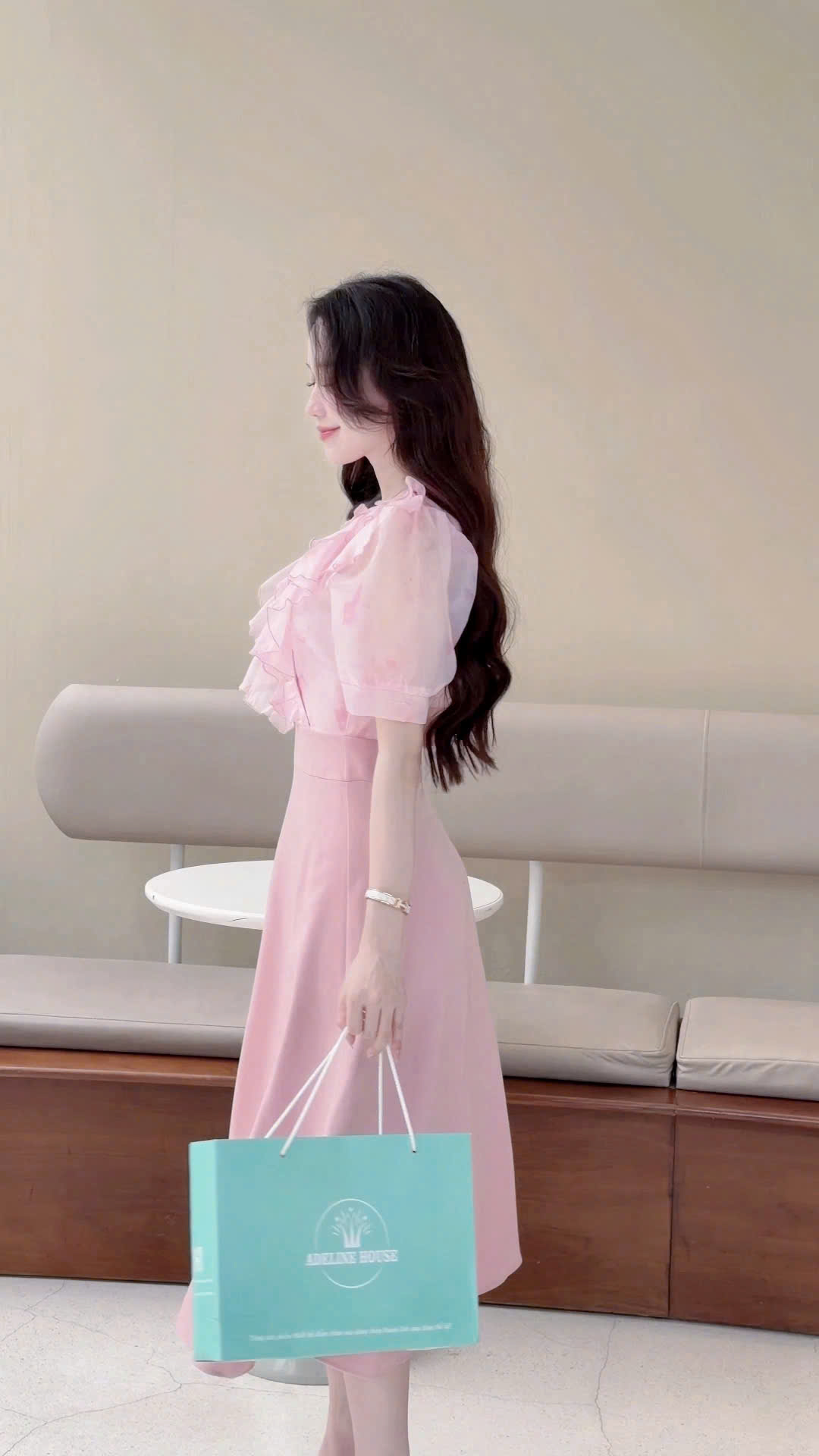 ADELINE HOUSE -  VÁY HỒNG BÈO NHÚN TIỂU THƯ NGỌT NGÀO - TK197.2